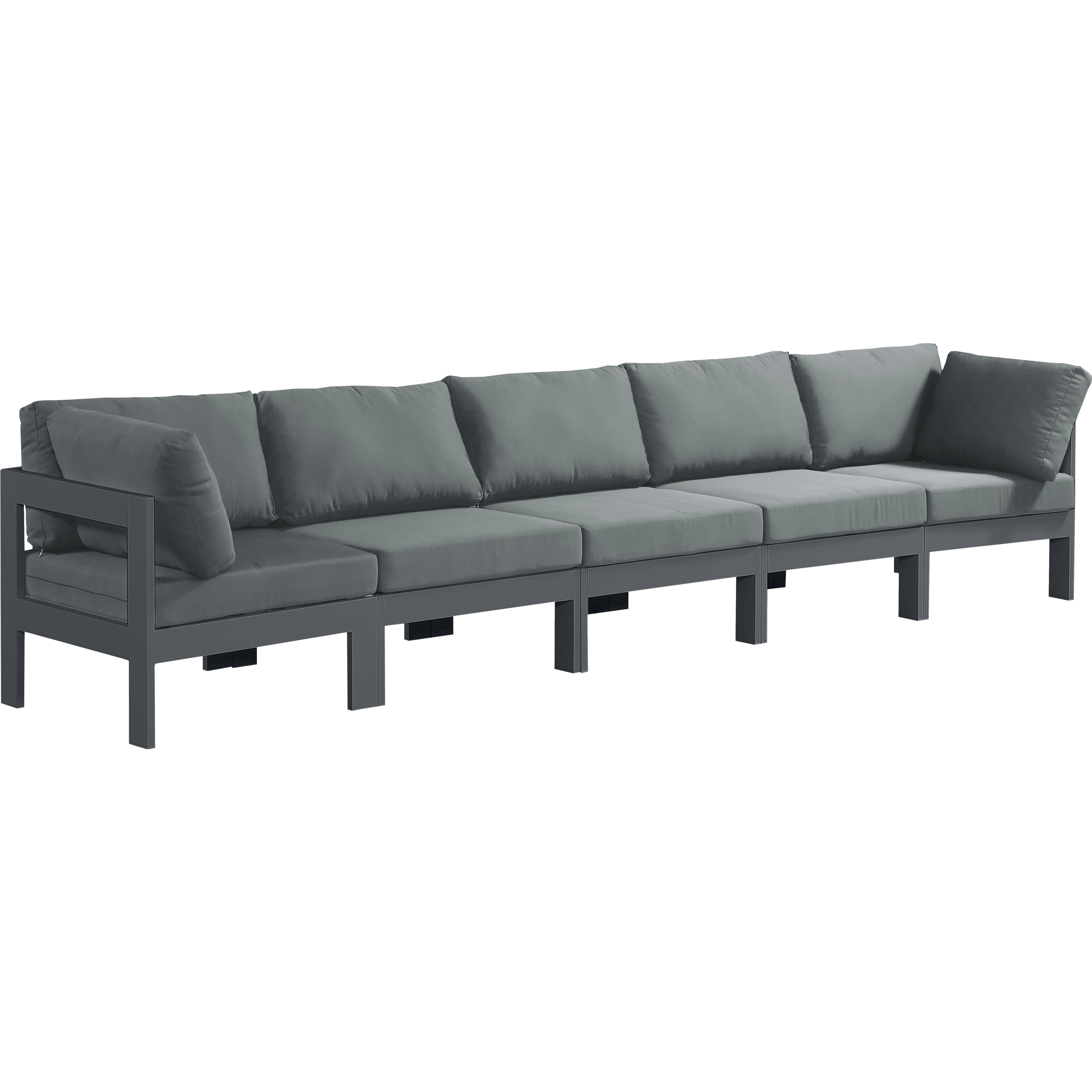 Meridian Nizuc Grey Water Resistant Fabric Outdoor Patio Modular Sofa