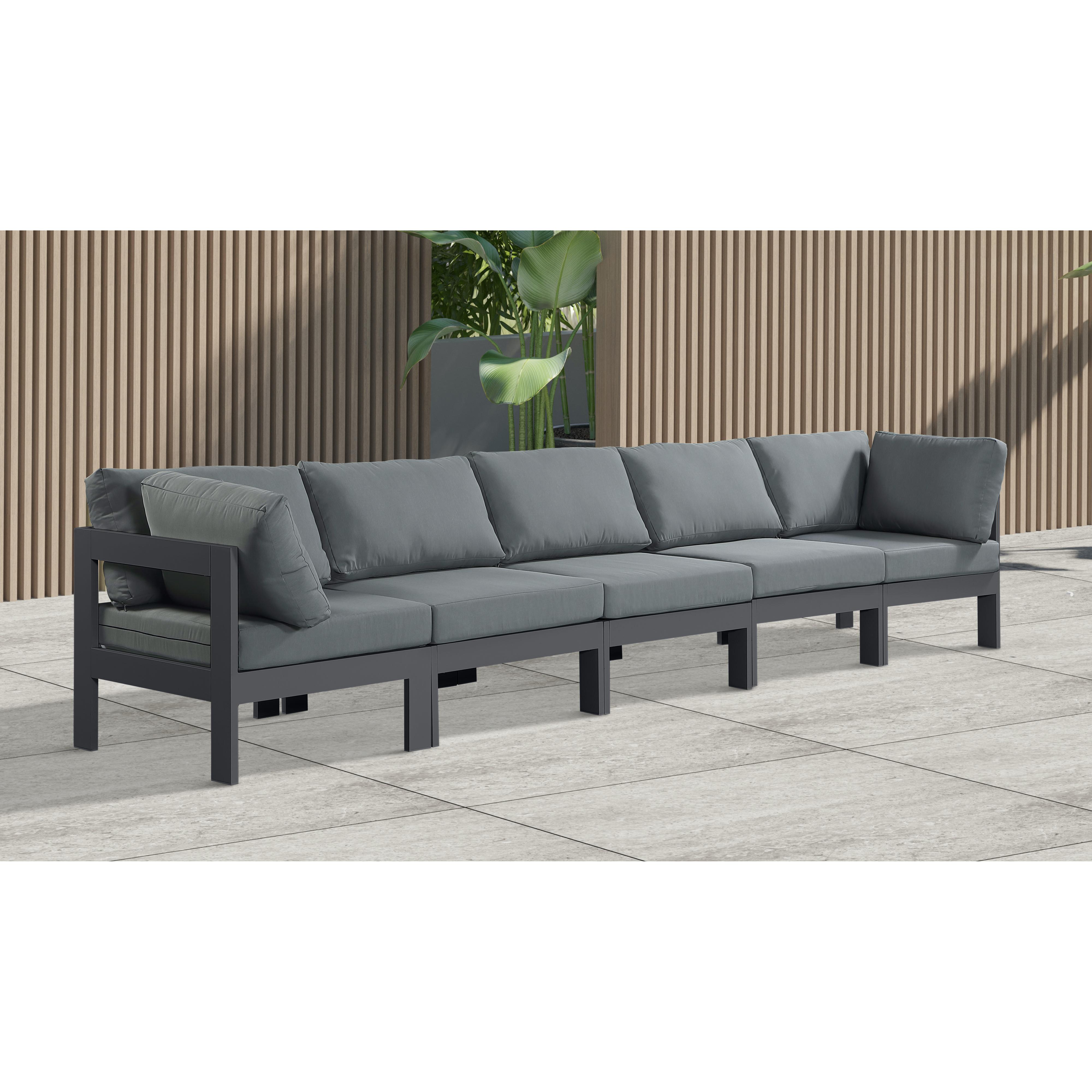 Meridian Nizuc Grey Water Resistant Fabric Outdoor Patio Modular Sofa