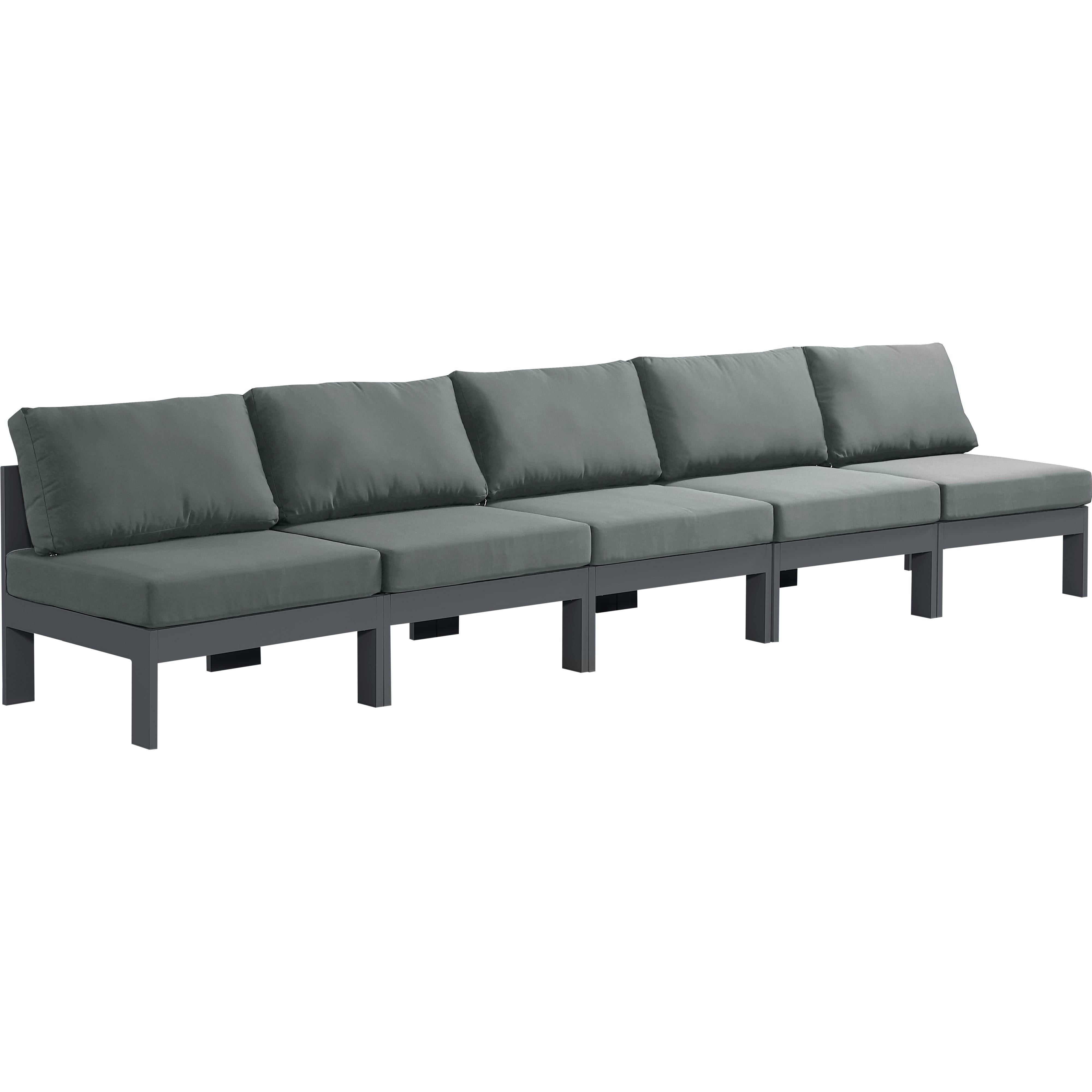 Meridian Nizuc Grey Water Resistant Fabric Outdoor Patio Modular Sofa