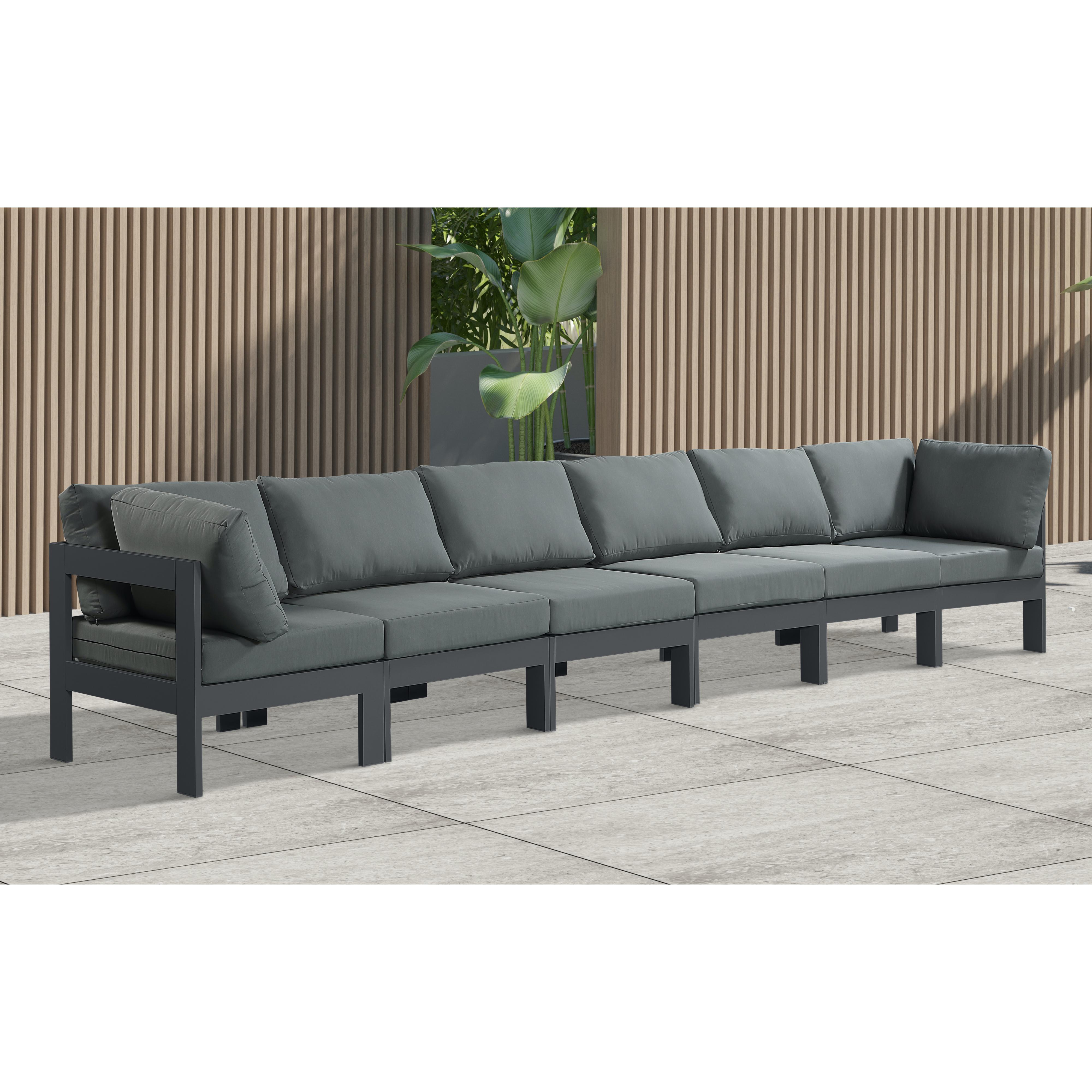 Meridian Nizuc Grey Water Resistant Fabric Outdoor Patio Modular Sofa