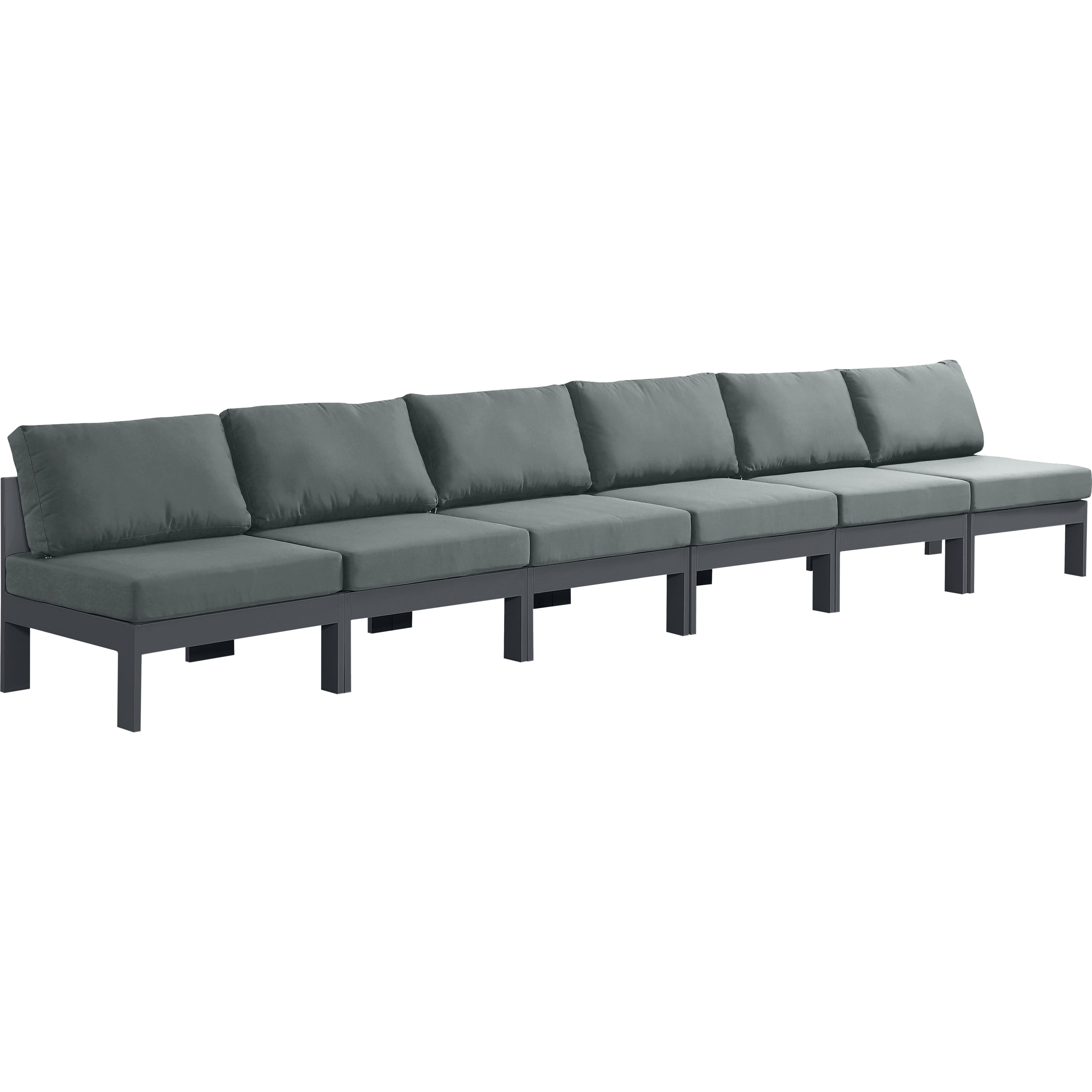 Meridian Nizuc Grey Water Resistant Fabric Outdoor Patio Modular Sofa