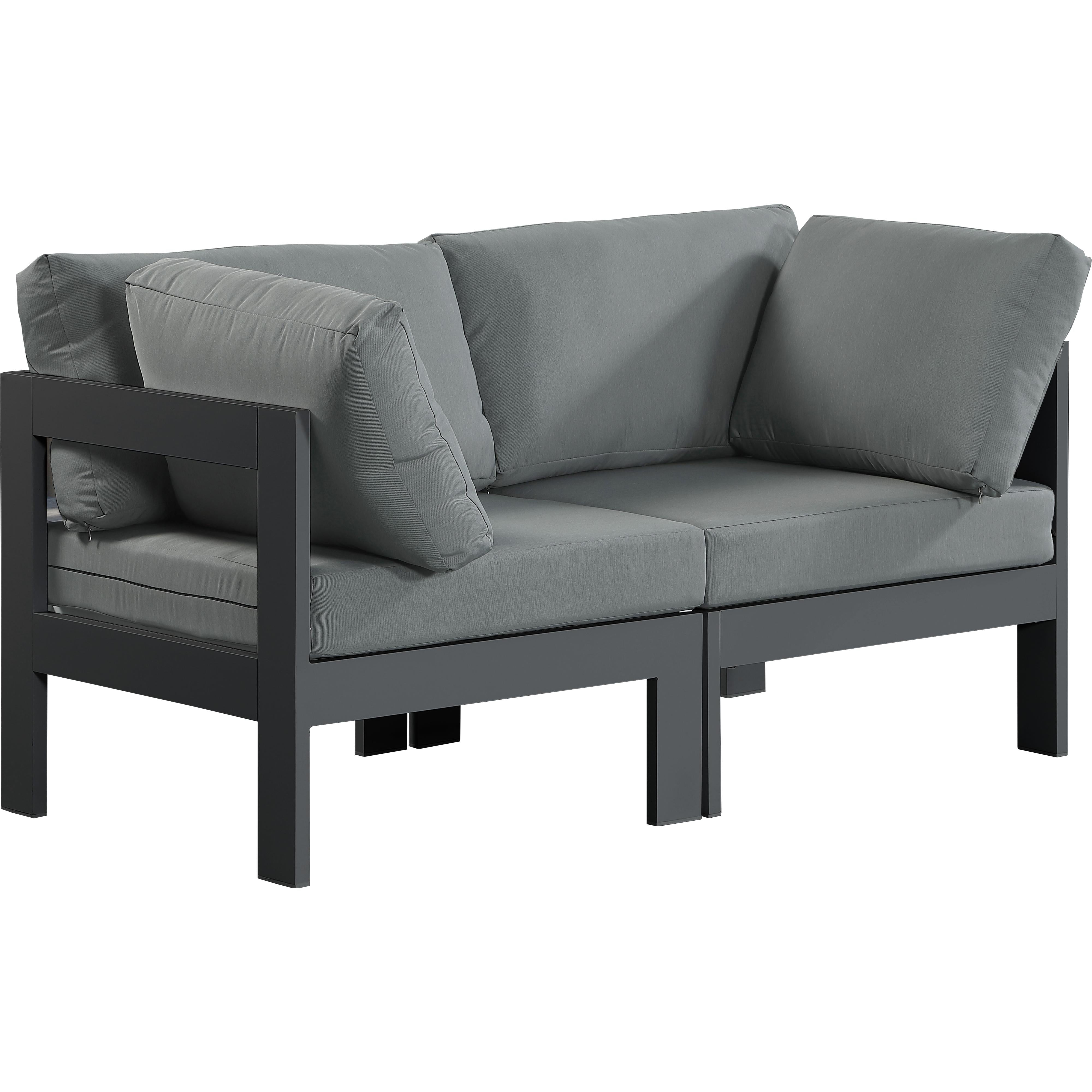 Meridian Nizuc Grey Water Resistant Fabric Outdoor Patio Modular Sofa
