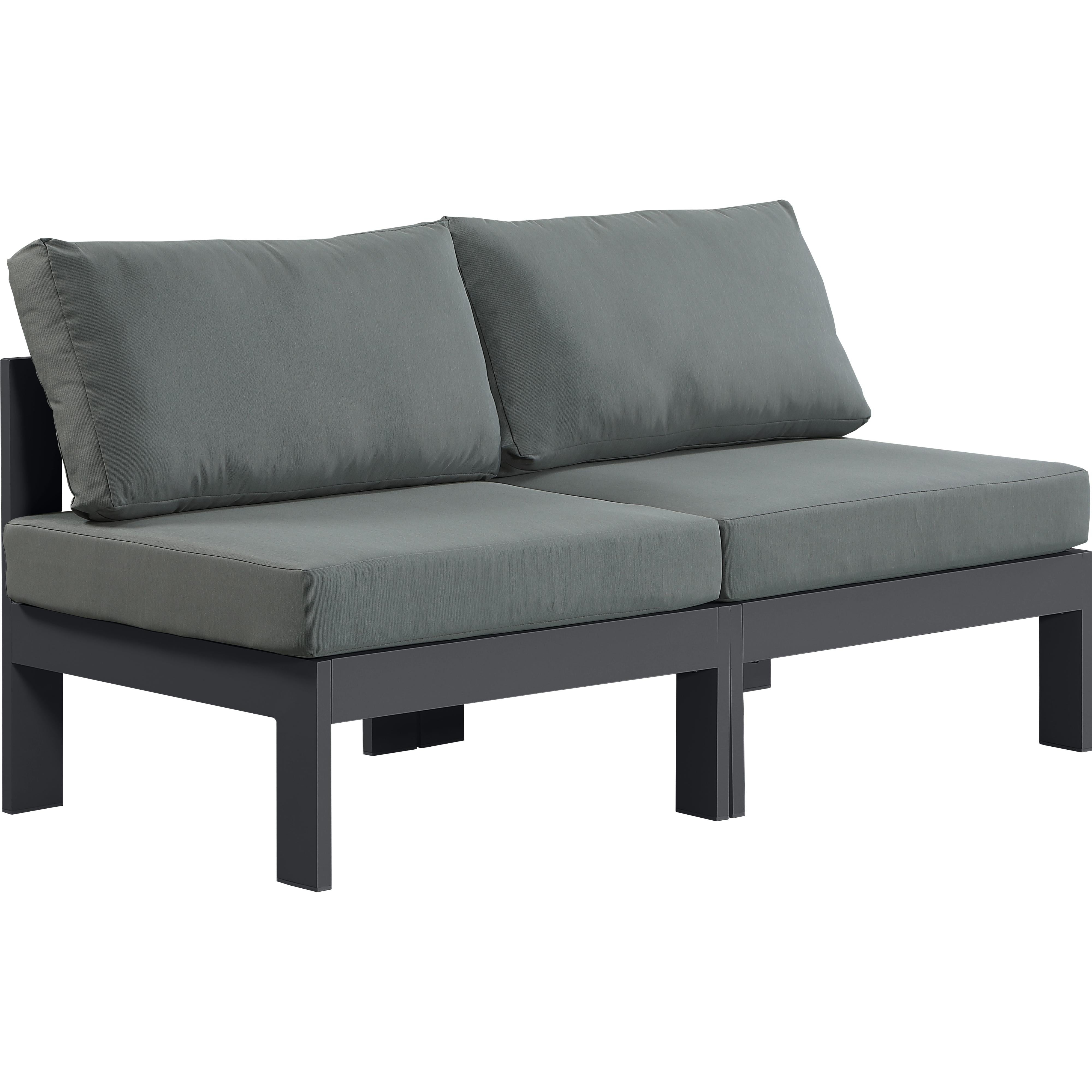 Meridian Nizuc Grey Water Resistant Fabric Outdoor Patio Modular Sofa