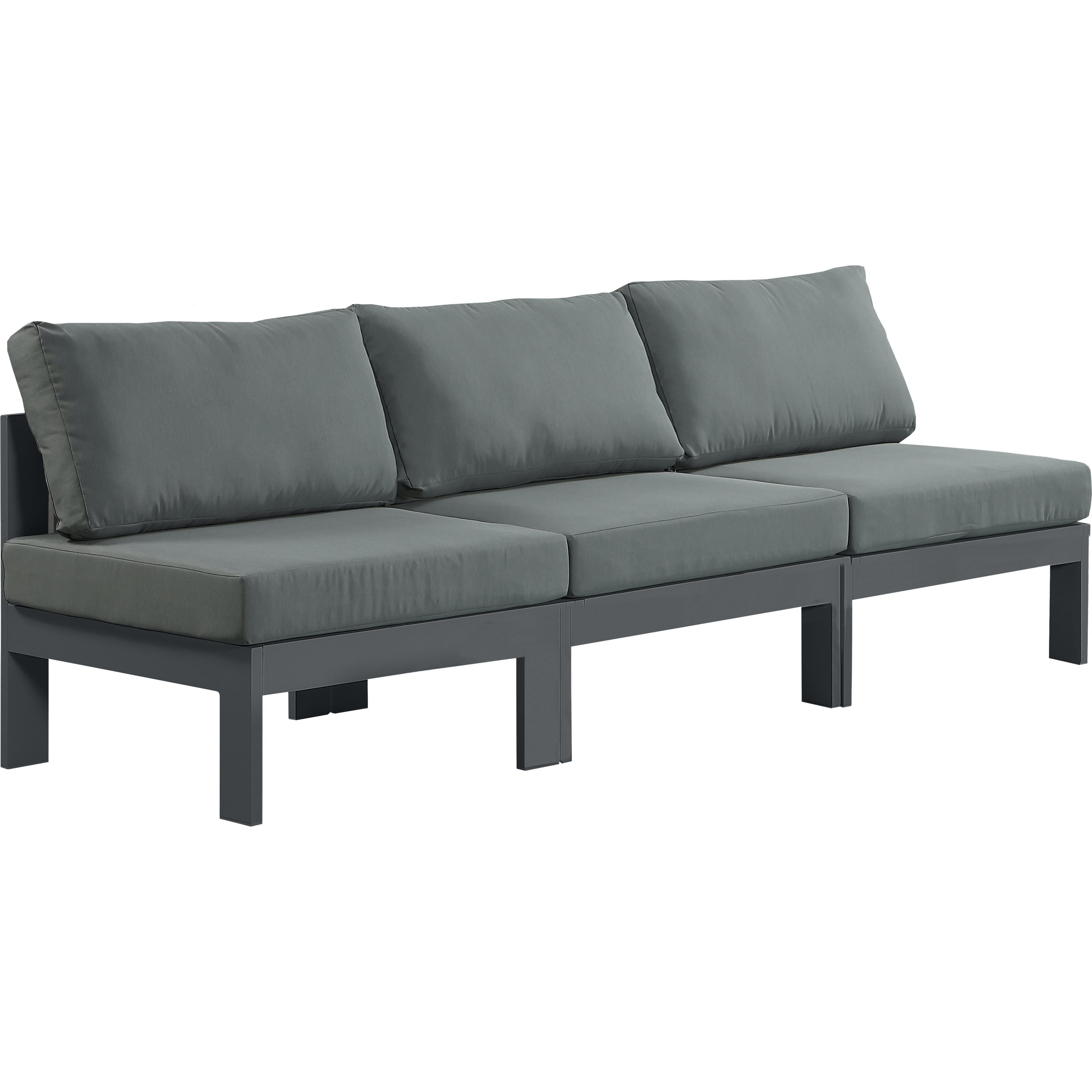 Meridian Nizuc Grey Water Resistant Fabric Outdoor Patio Modular Sofa