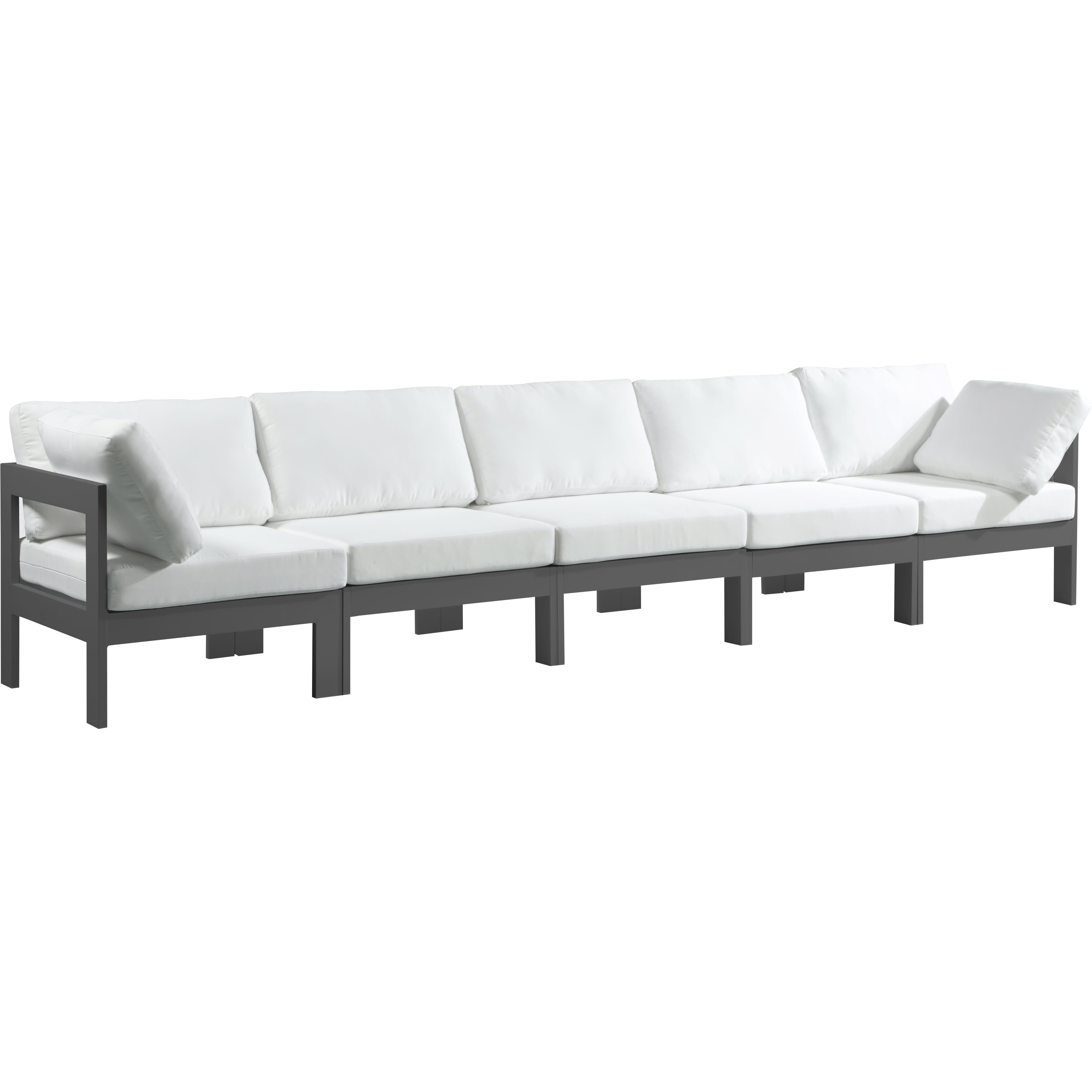 Meridian Nizuc White Water Resistant Fabric Outdoor Patio Modular Sofa