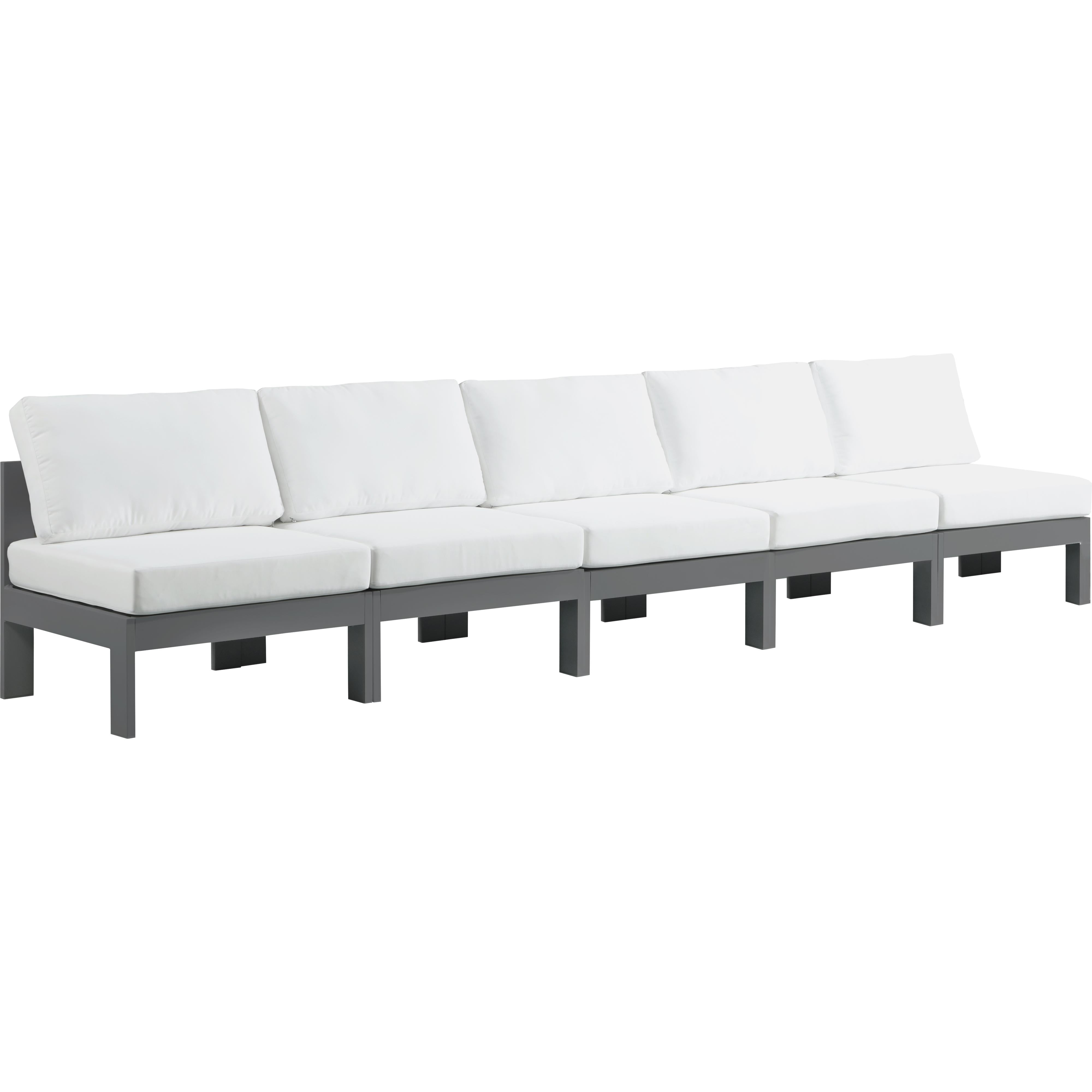 Meridian Nizuc White Water Resistant Fabric Outdoor Patio Modular Sofa