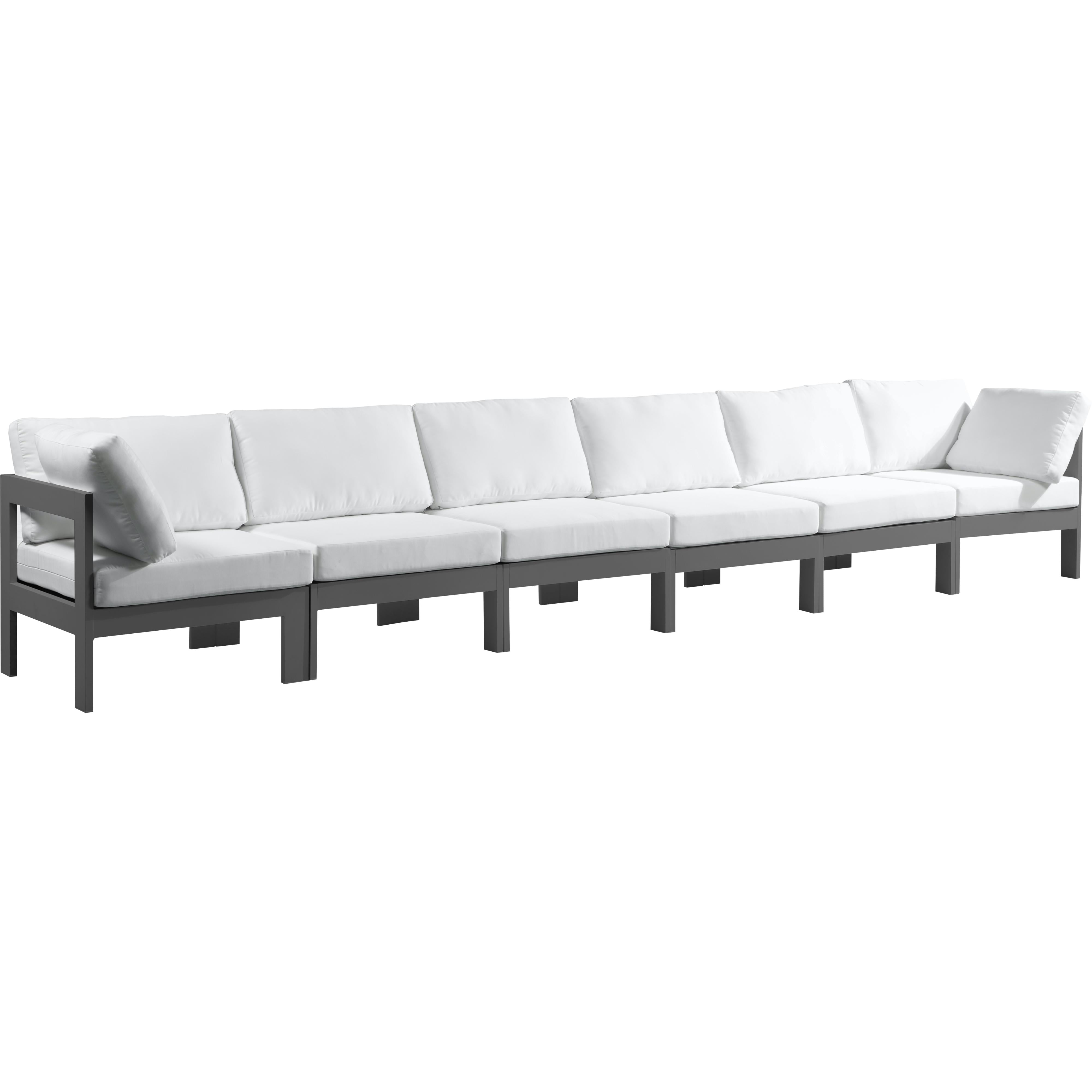 Meridian Nizuc White Water Resistant Fabric Outdoor Patio Modular Sofa