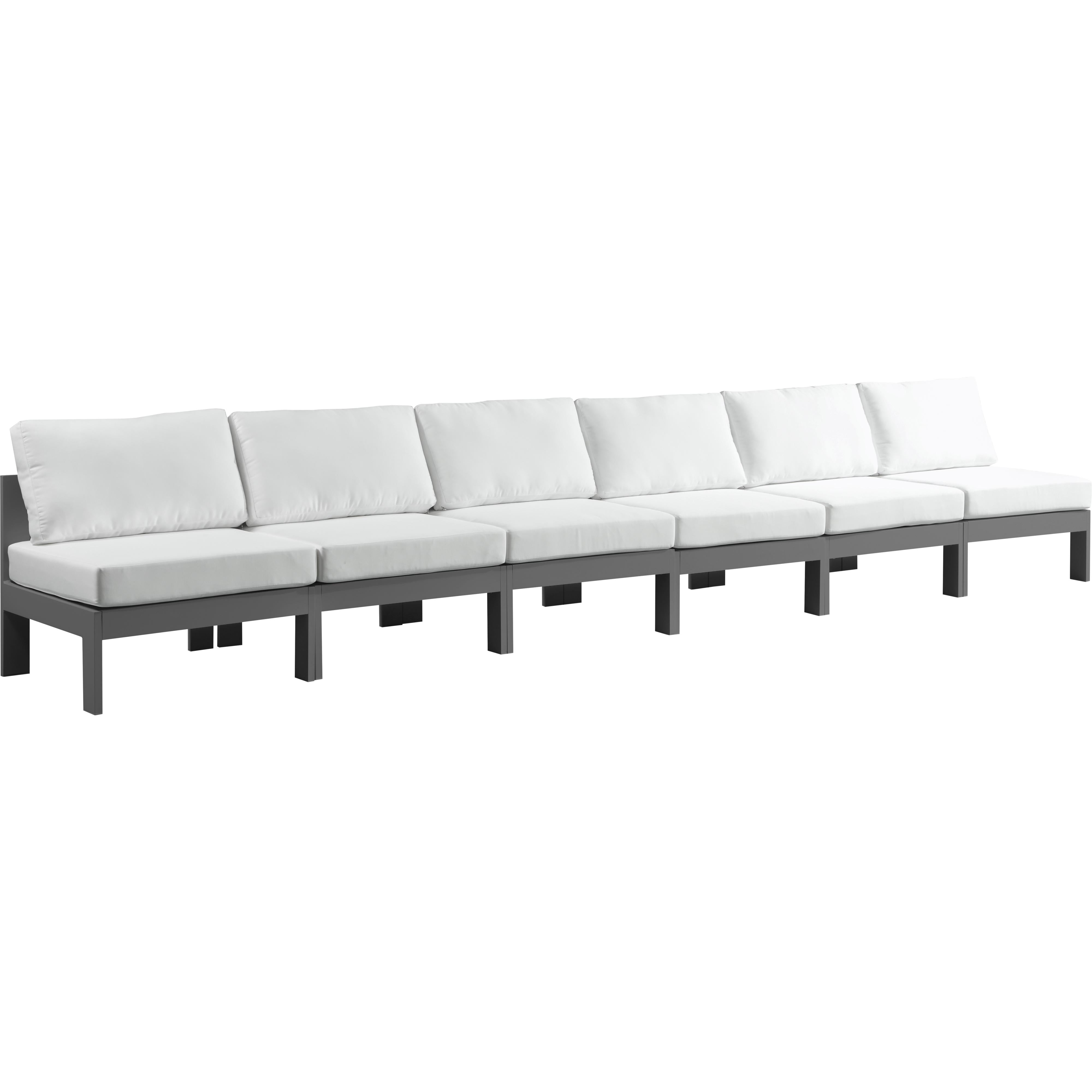 Meridian Nizuc White Water Resistant Fabric Outdoor Patio Modular Sofa