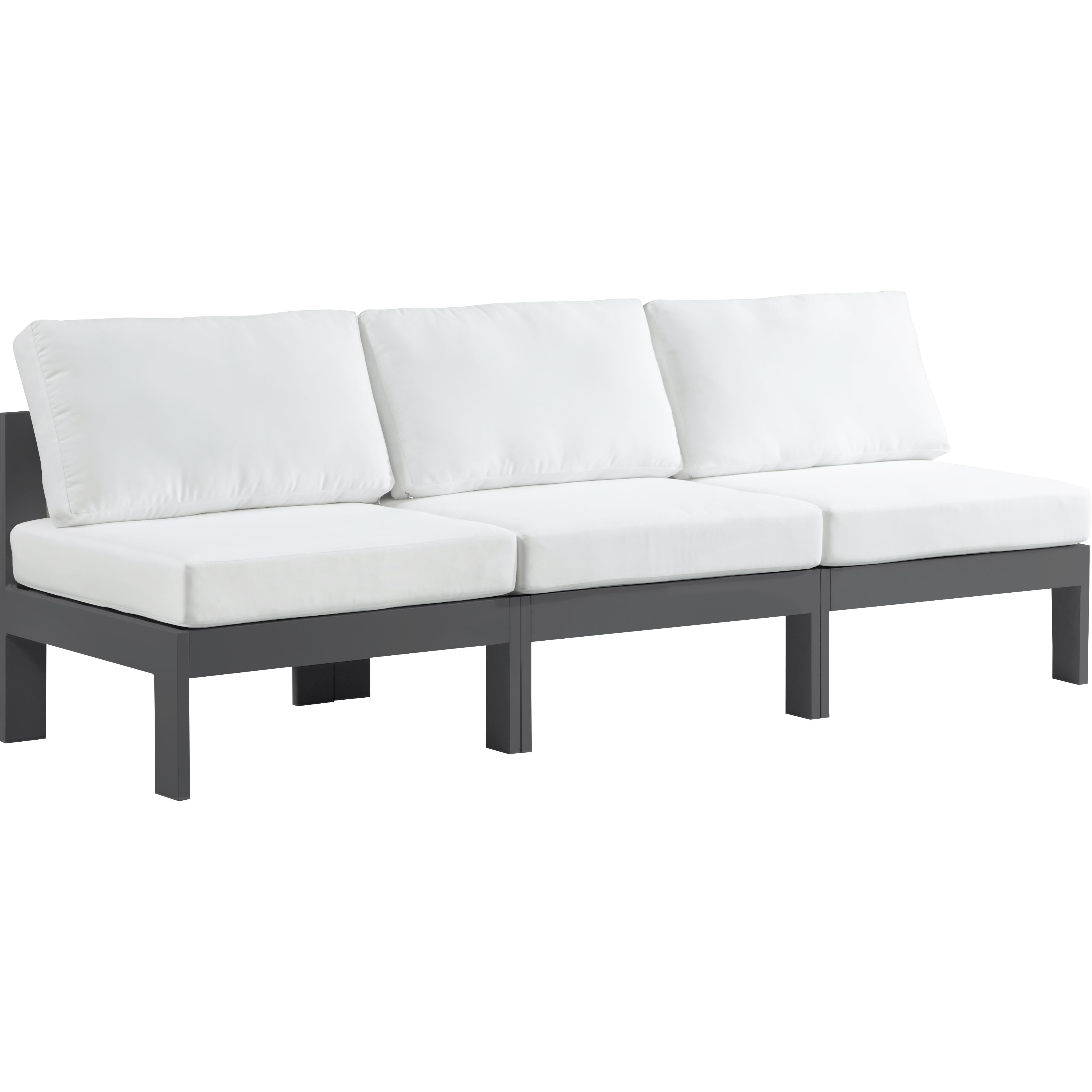 Meridian Nizuc White Water Resistant Fabric Outdoor Patio Modular Sofa
