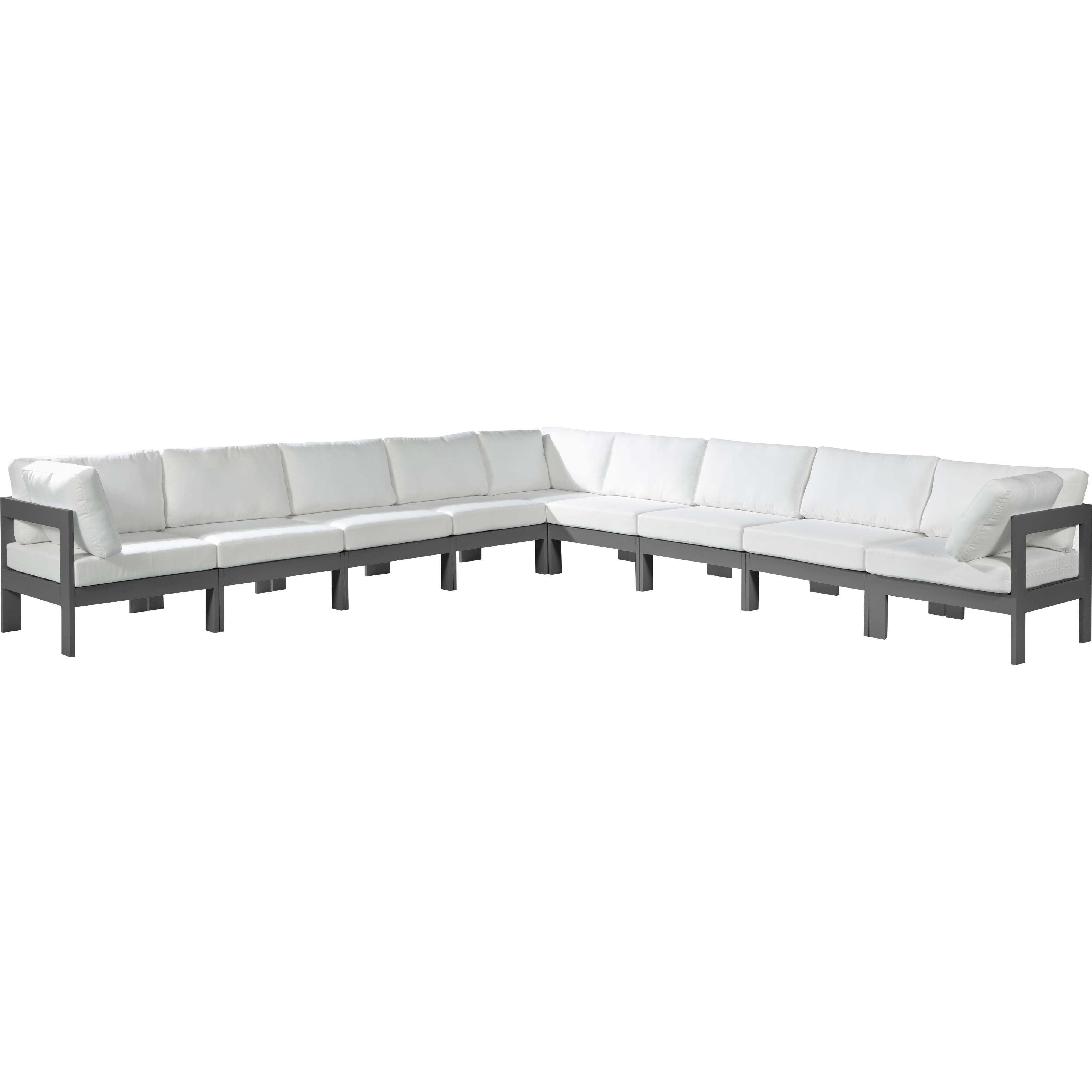 Meridian Nizuc White Water Resistant Fabric Outdoor Patio Modular Sectional