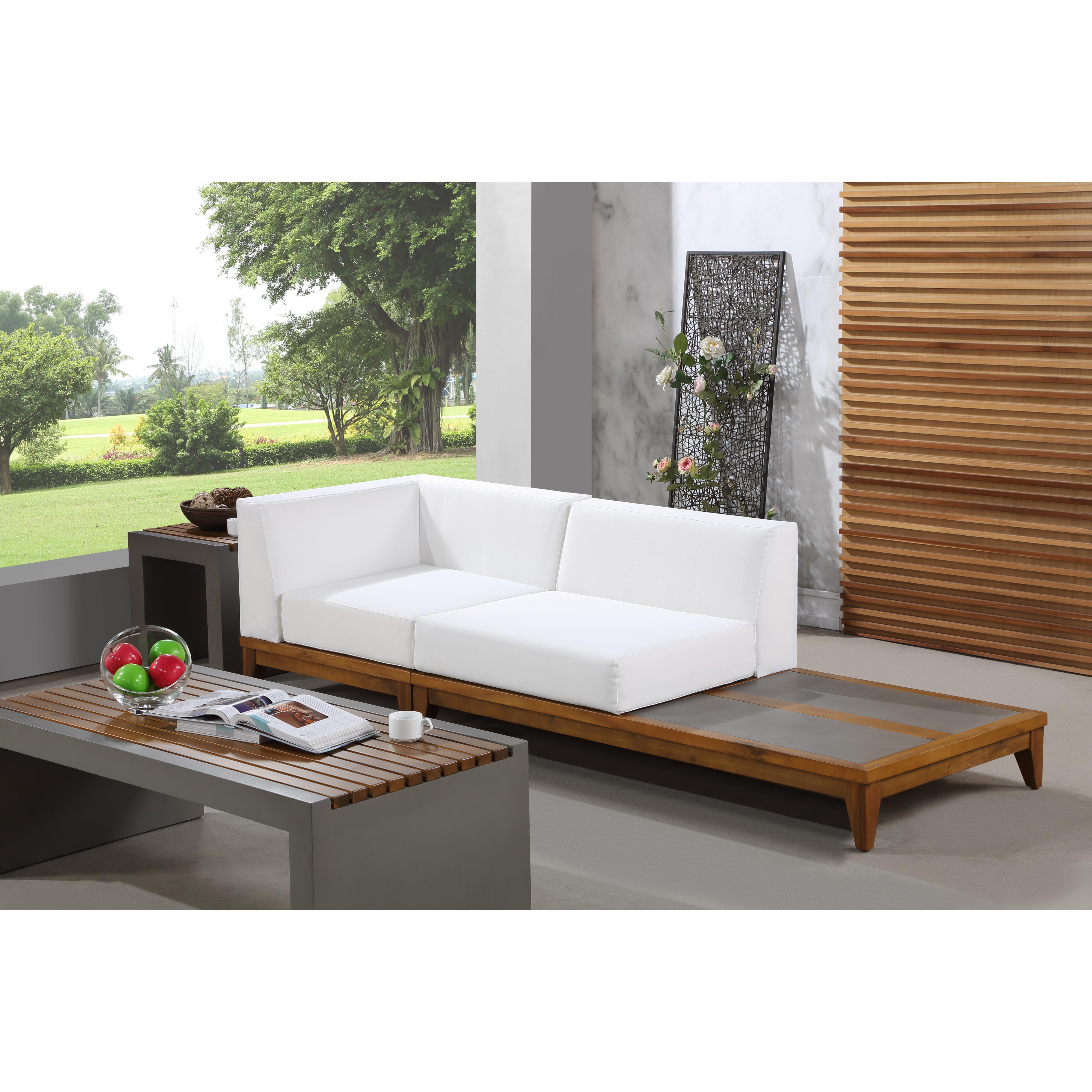 Meridian Rio Off White Water Resistant Fabric Outdoor Patio Modular Sofa
