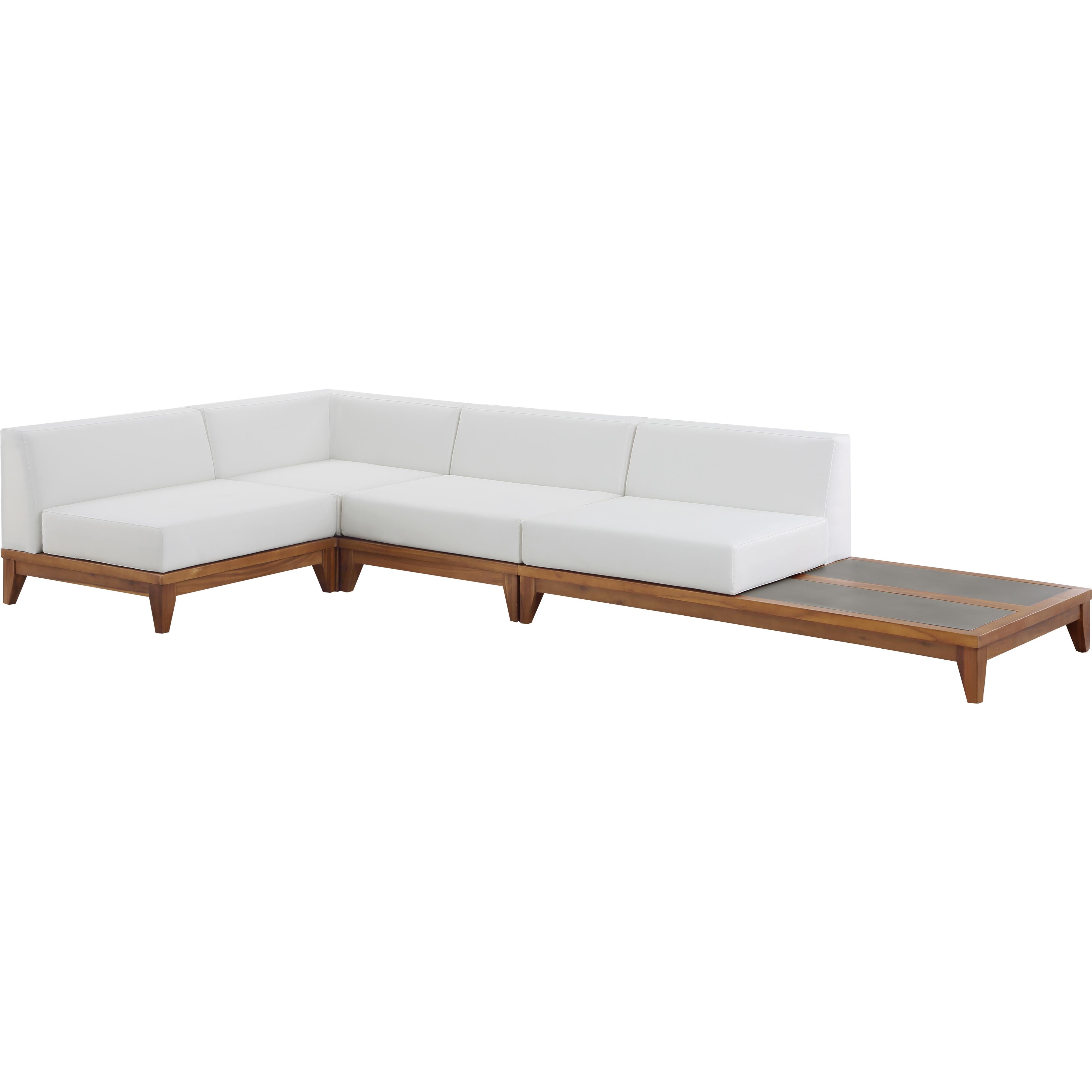 Meridian Rio Off White Water Resistant Fabric Outdoor Patio Modular Sectional