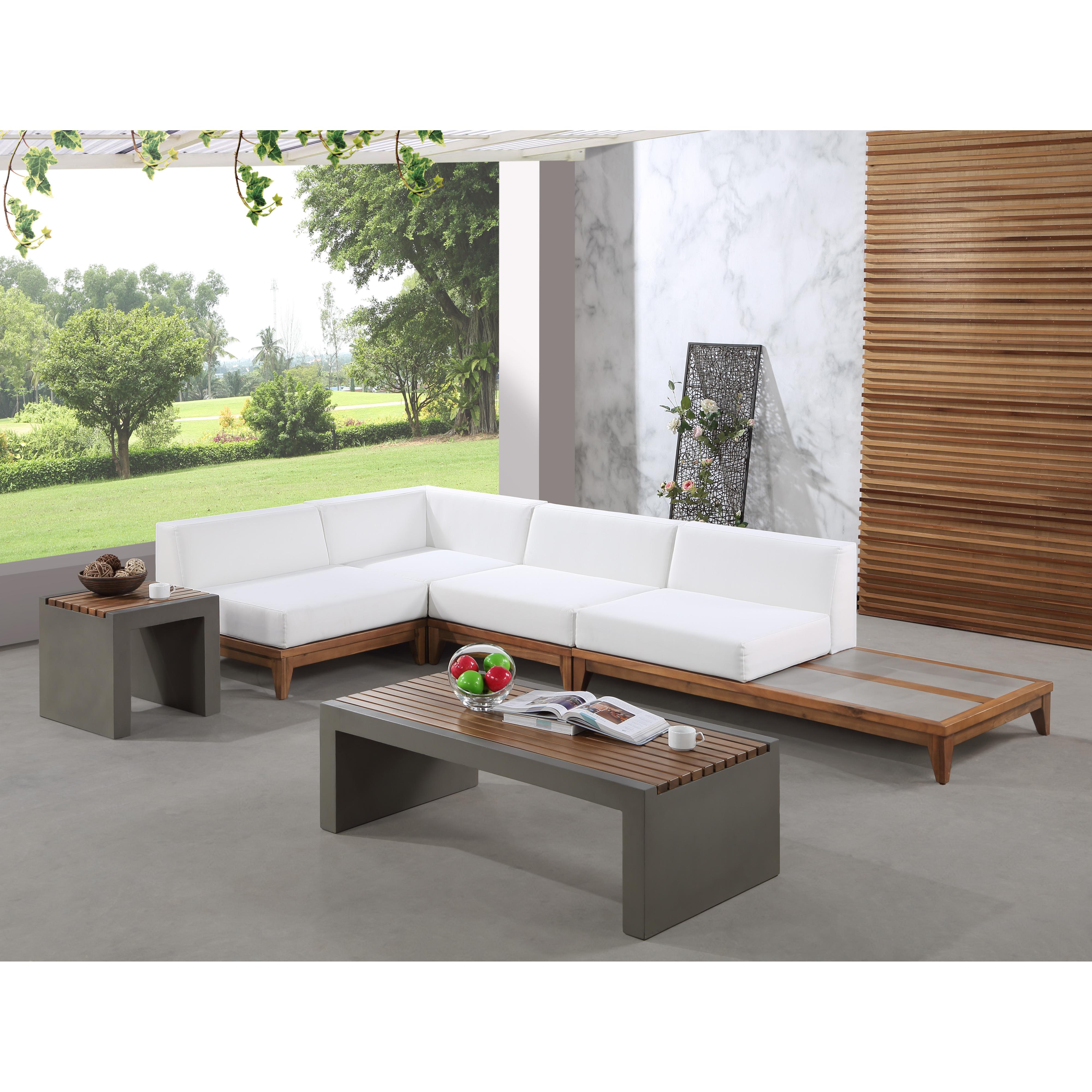 Meridian Rio Off White Water Resistant Fabric Outdoor Patio Modular Sectional