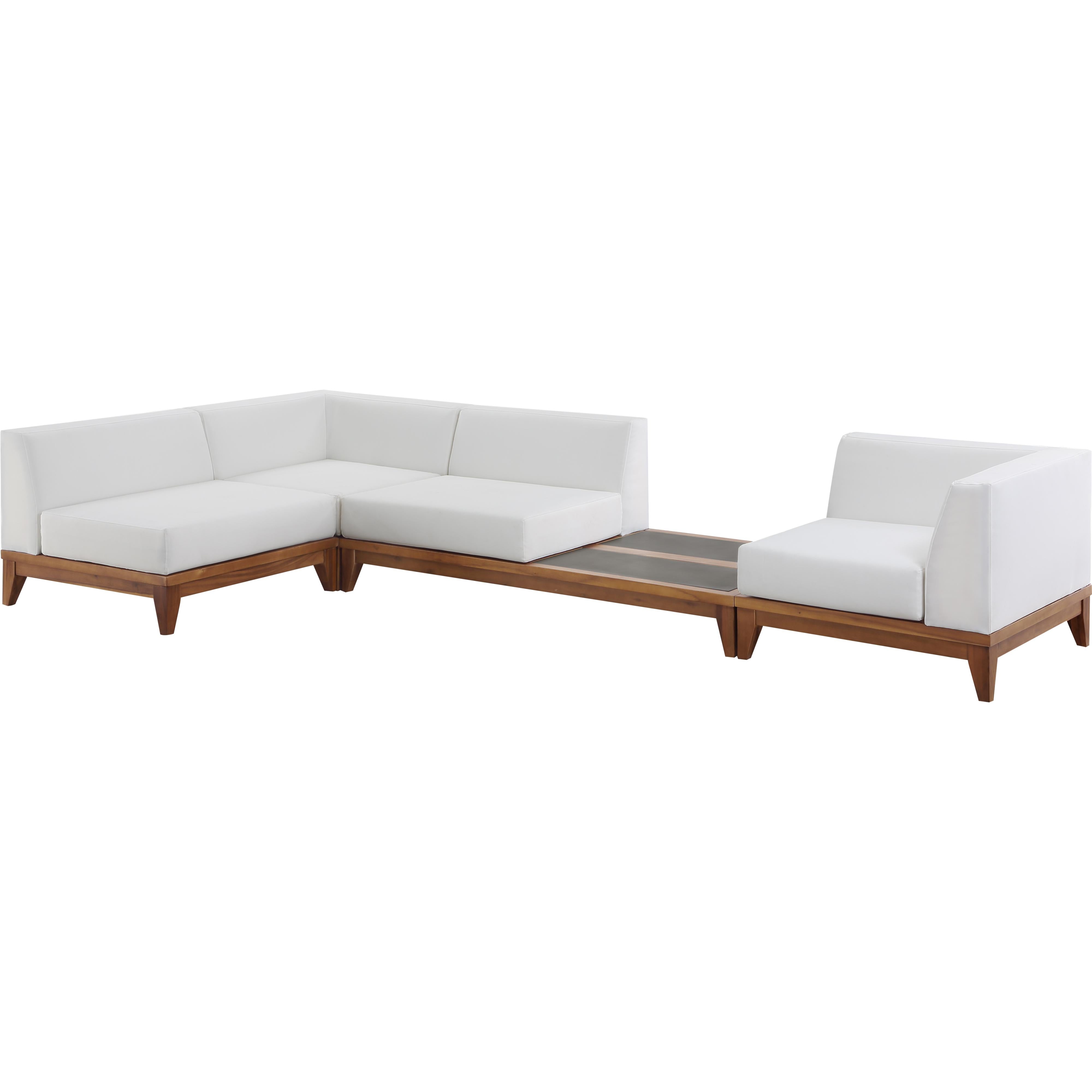 Meridian Rio Off White Water Resistant Fabric Outdoor Patio Modular Sectional