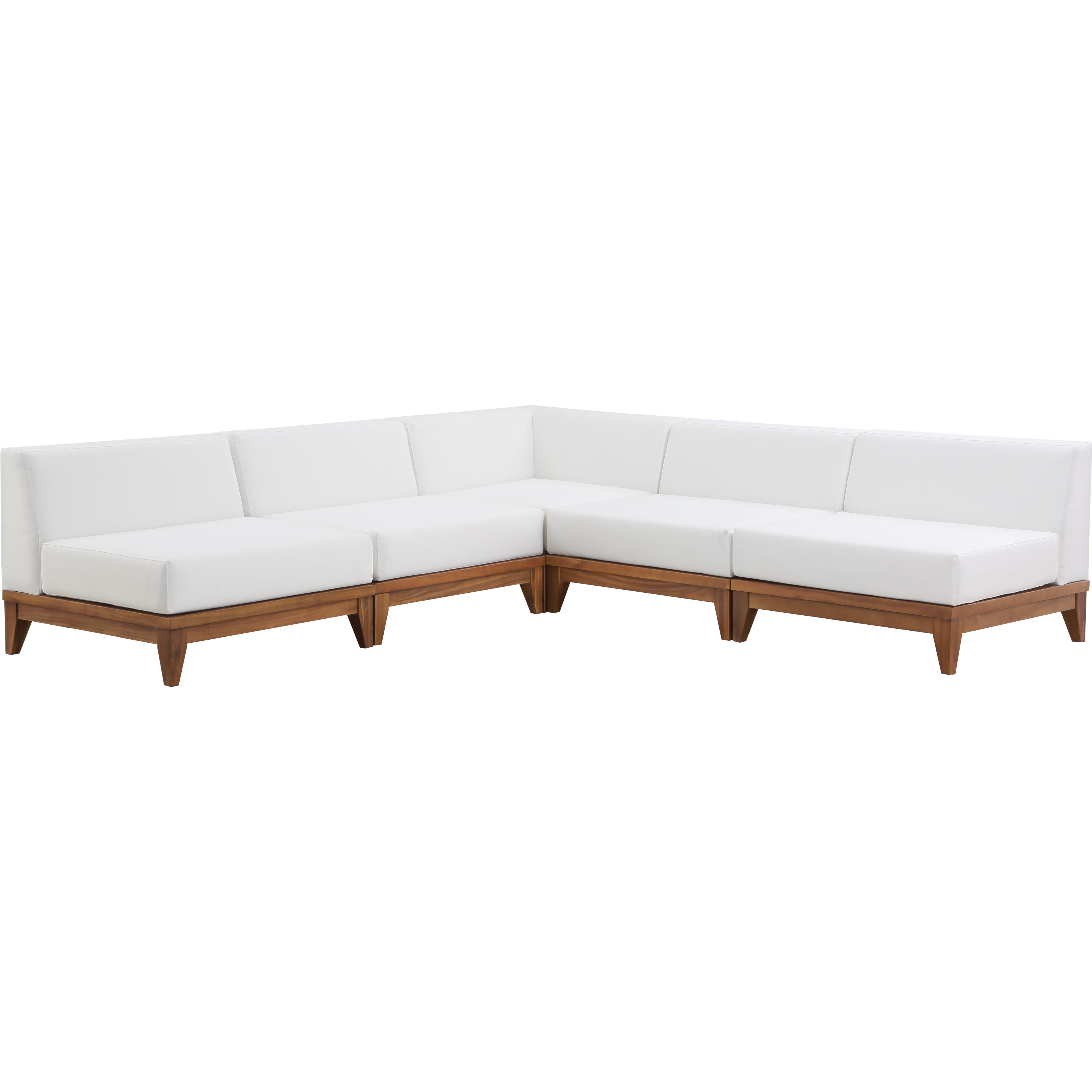 Meridian Rio Off White Water Resistant Fabric Outdoor Patio Modular Sectional
