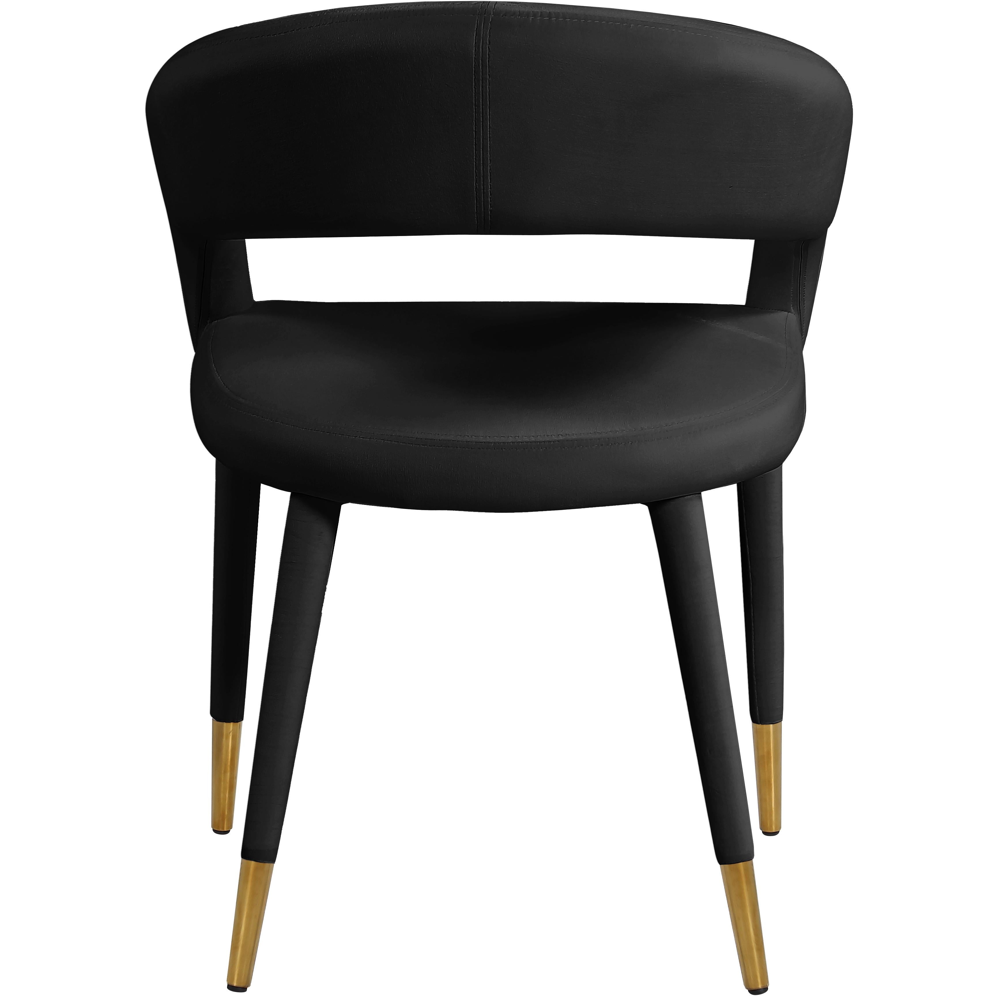 Meridian Destiny Black Velvet Dining Chair