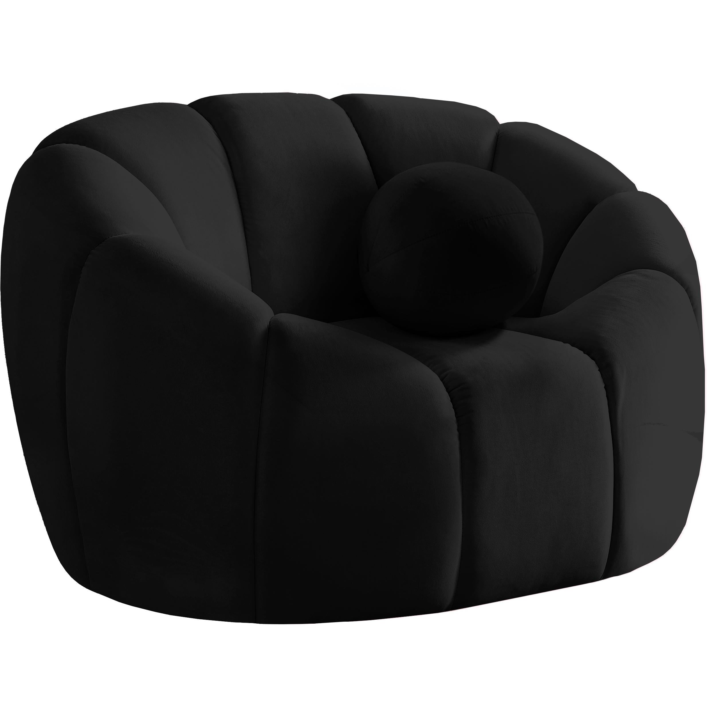 Meridian Elijah Black Velvet Chair