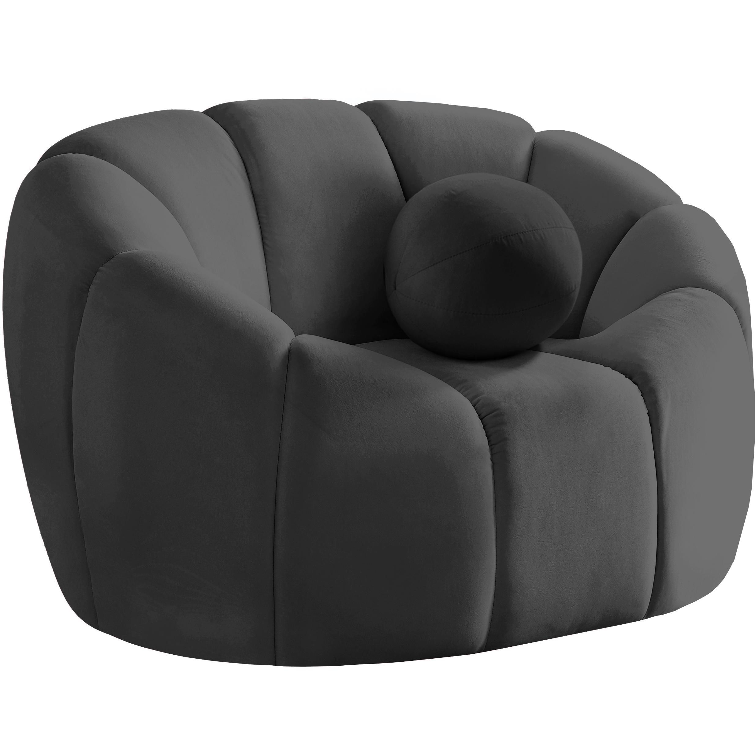 Meridian Elijah Grey Velvet Chair