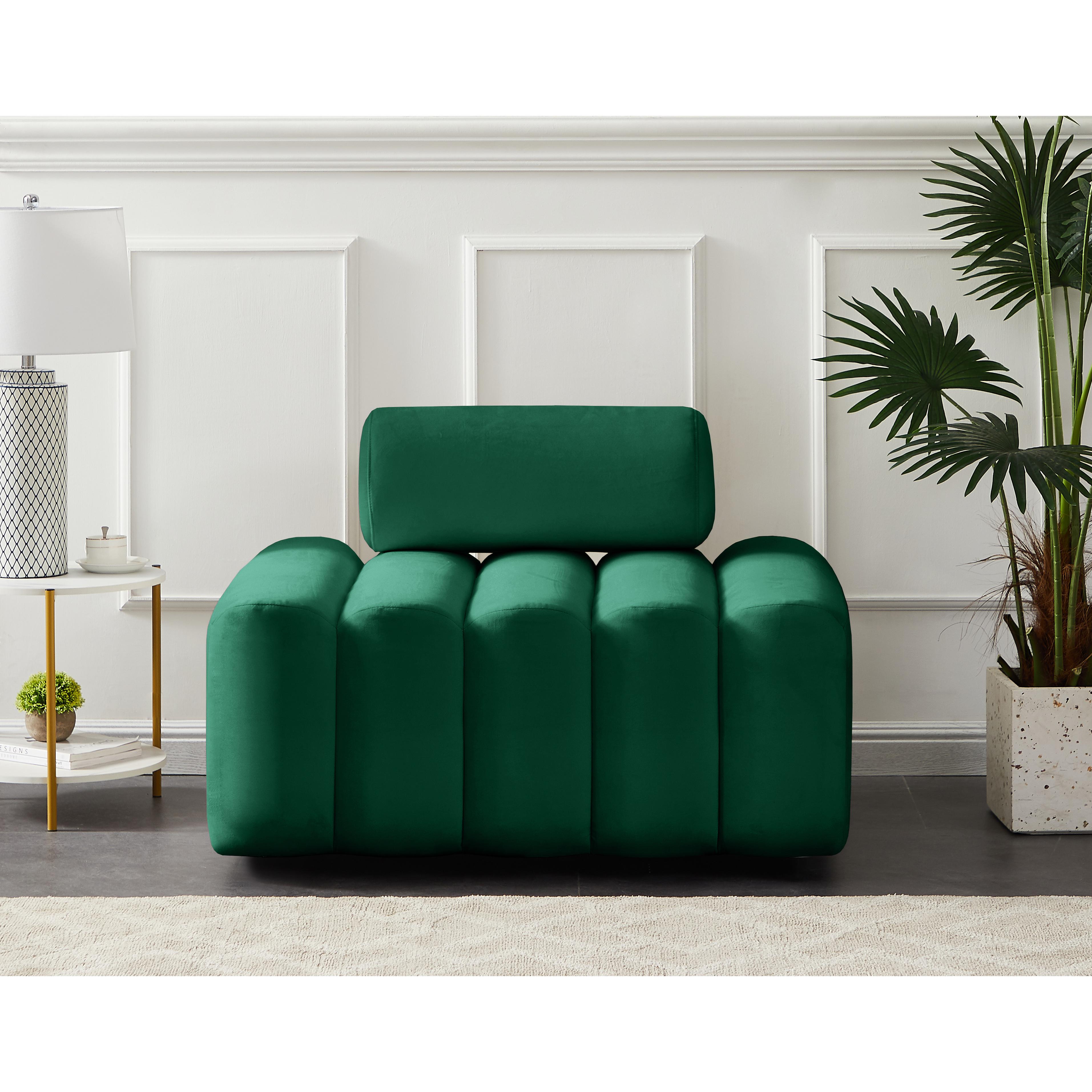 Meridian Melody Green Velvet Chair