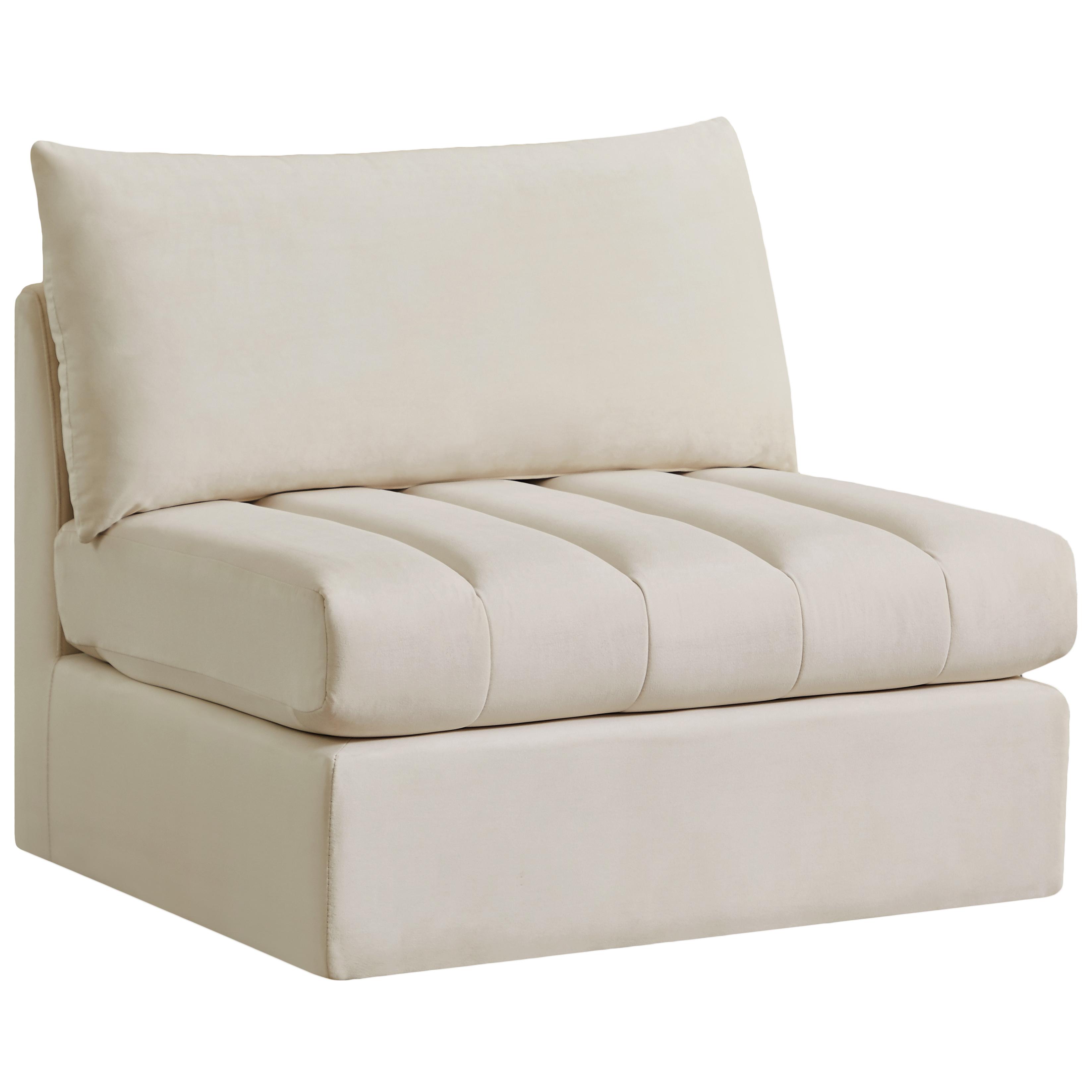 Meridian Jacob Cream Velvet Armless