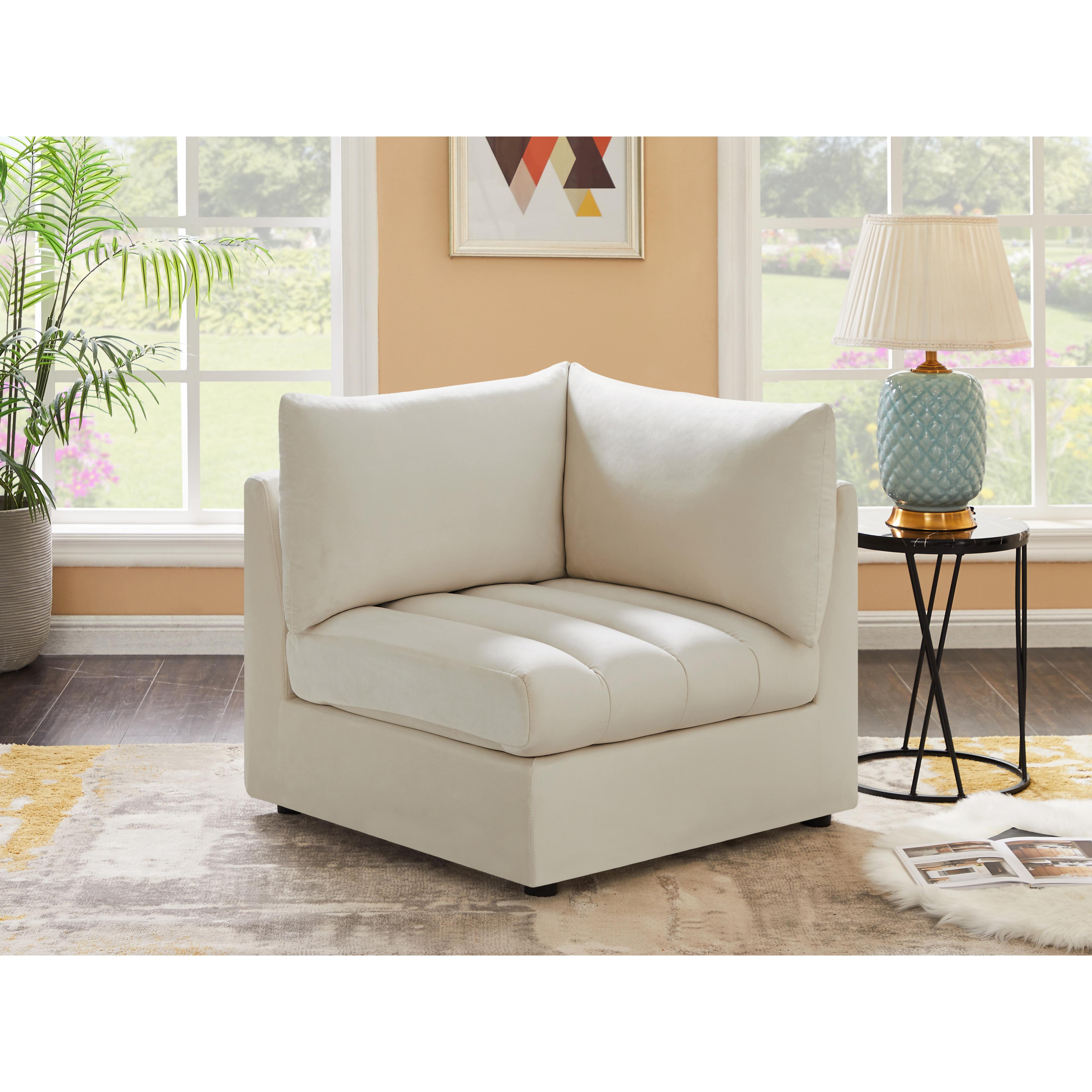Meridian Jacob Cream Velvet Corner