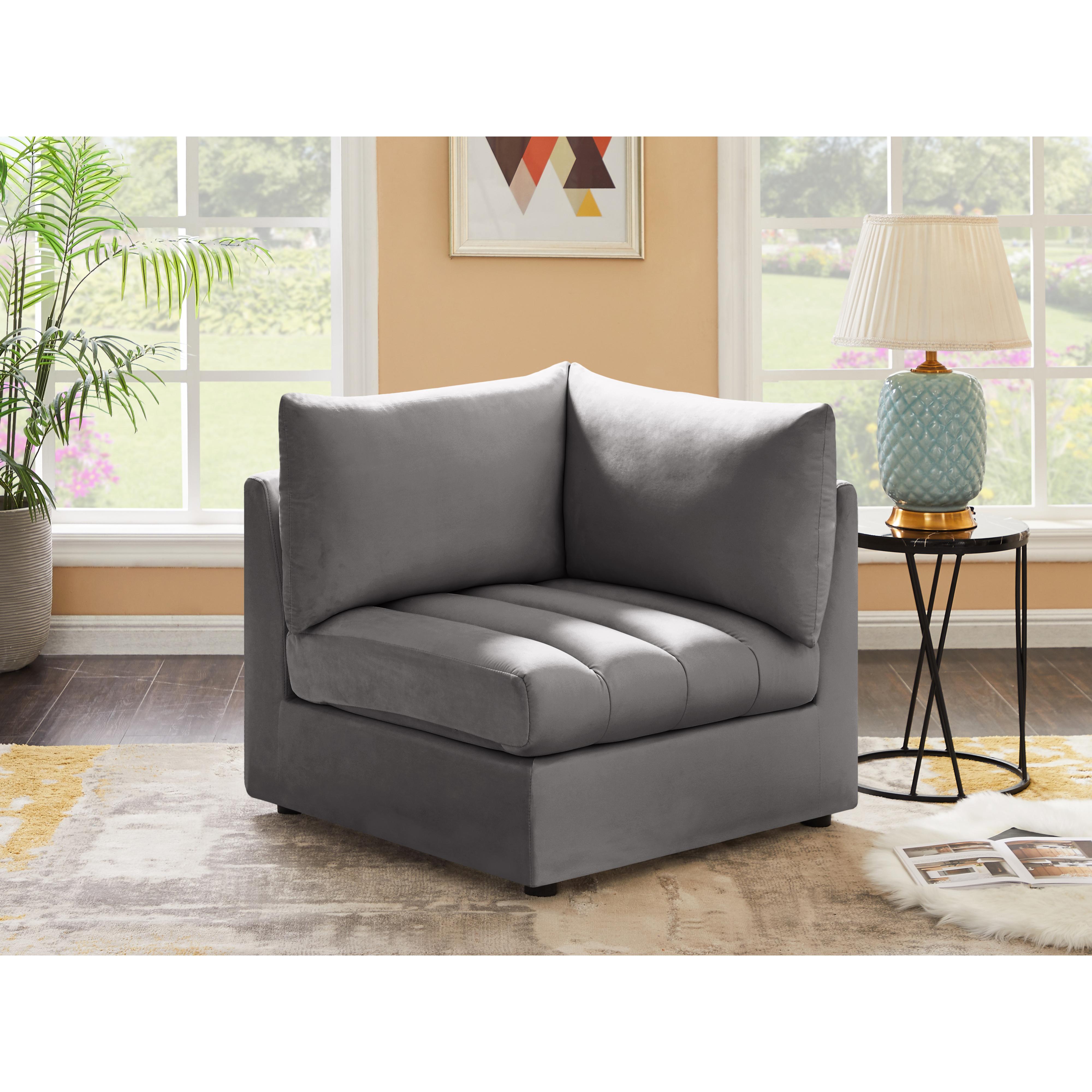 Meridian Jacob Grey Velvet Corner