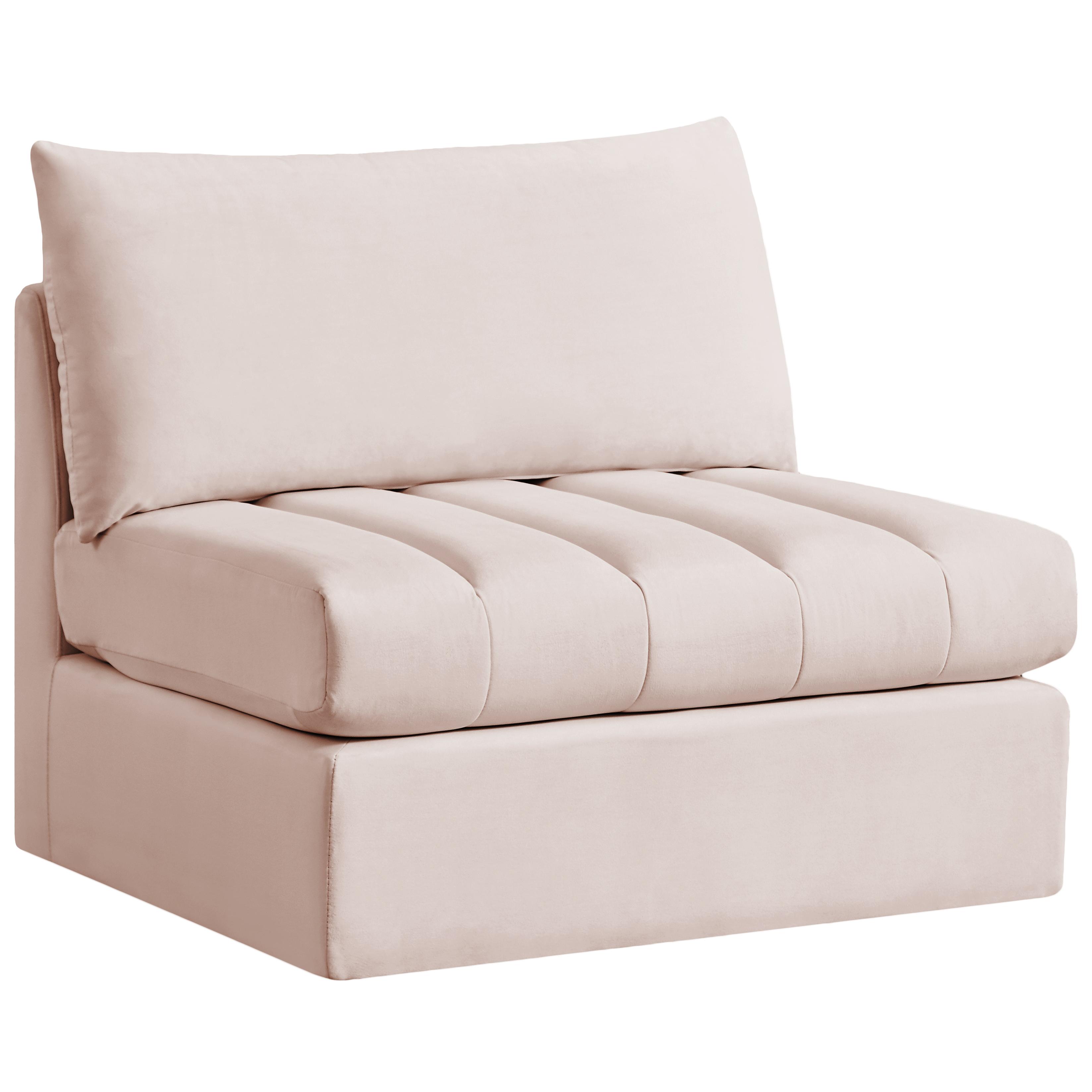 Meridian Jacob Pink Velvet Armless