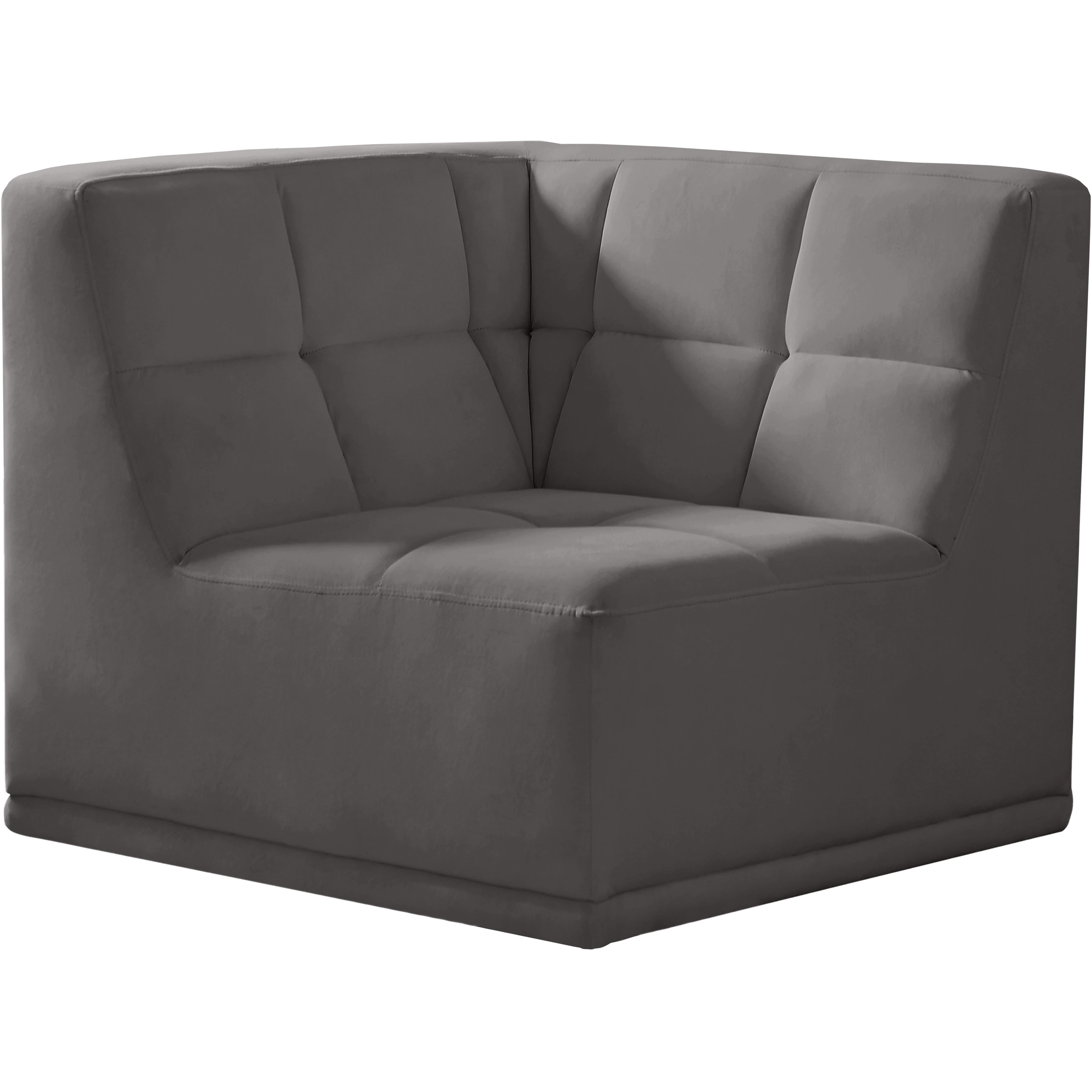 Meridian Relax Grey Velvet Corner Chair