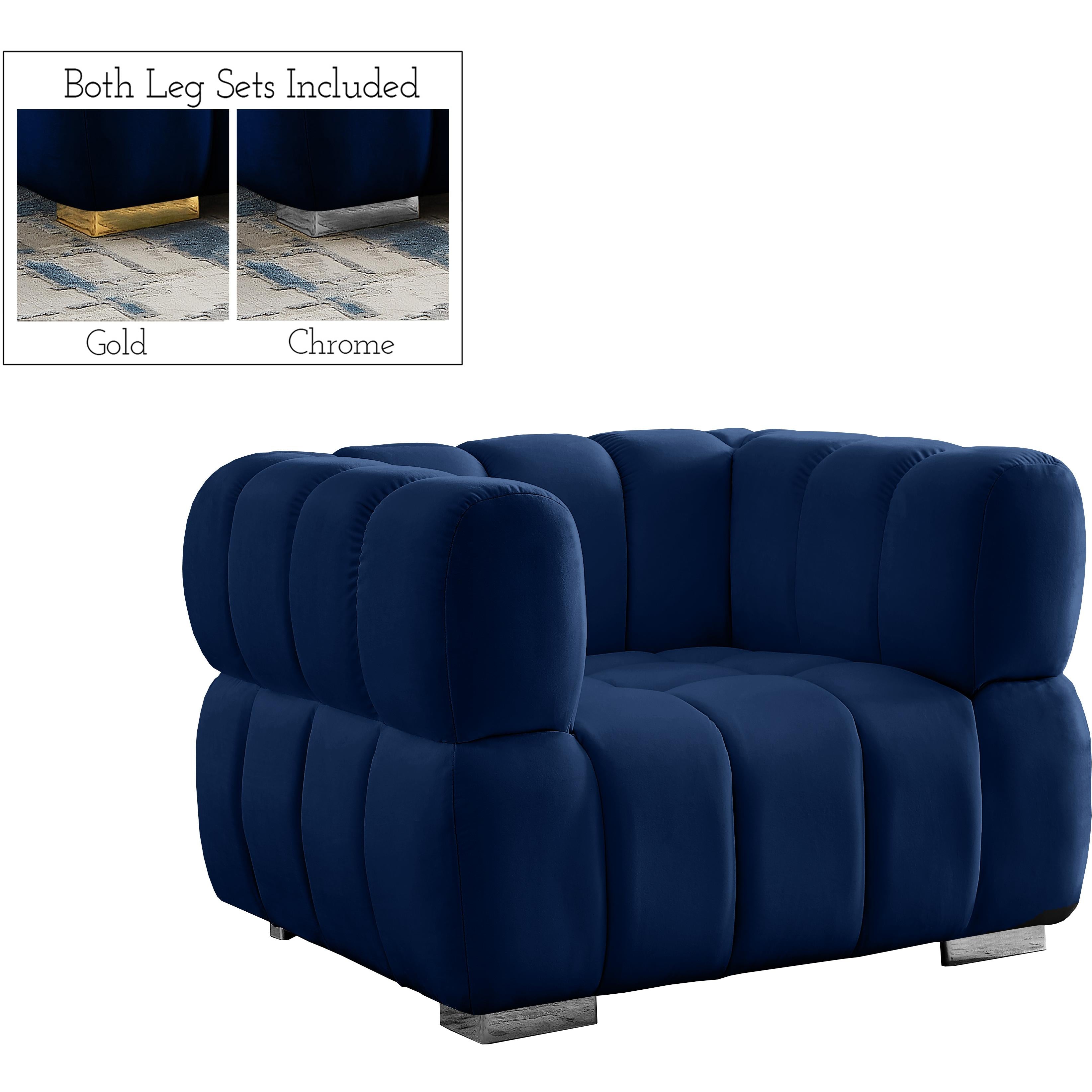 Meridian Gwen Navy Velvet Chair