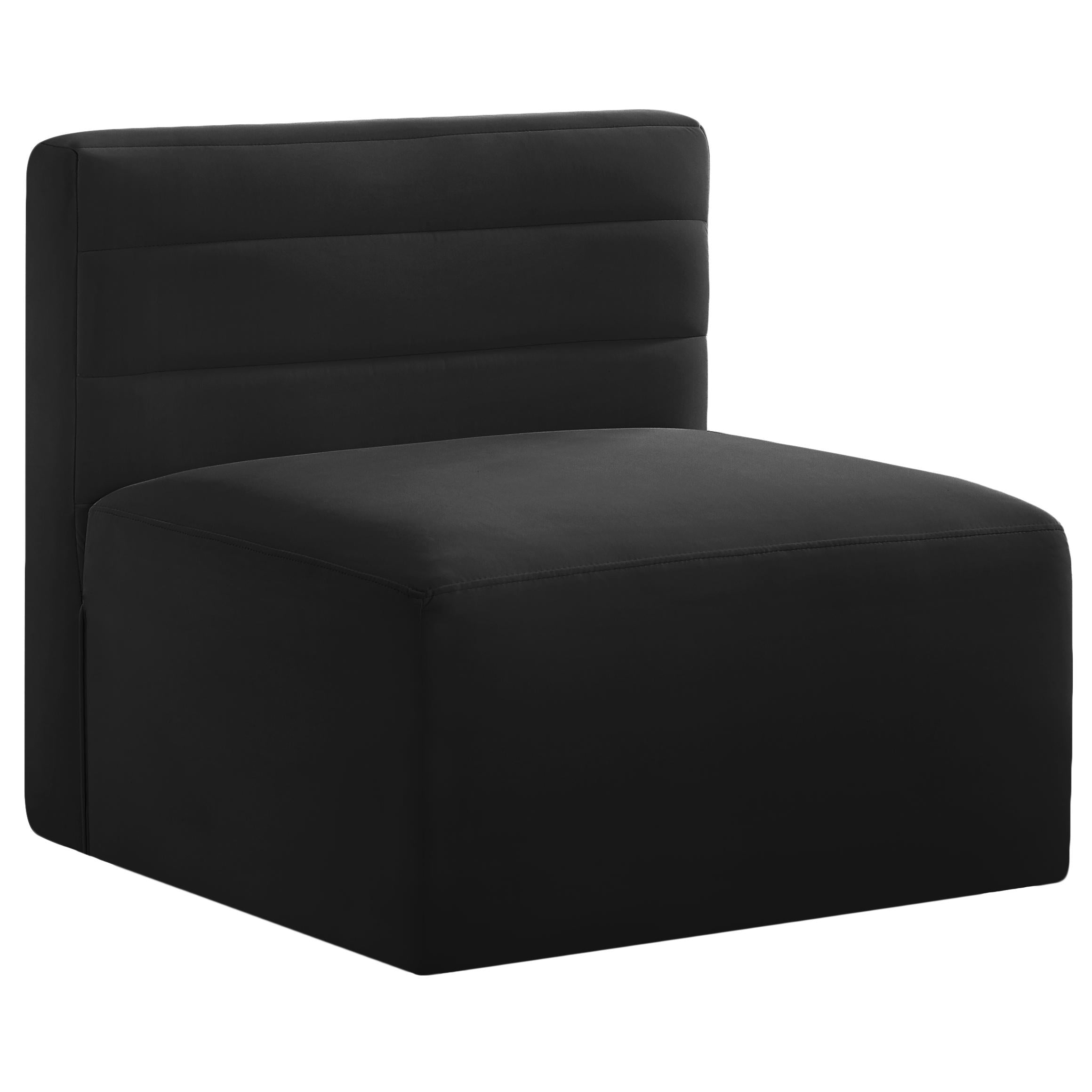 Meridian Quincy Black Velvet Modular Armless Chair