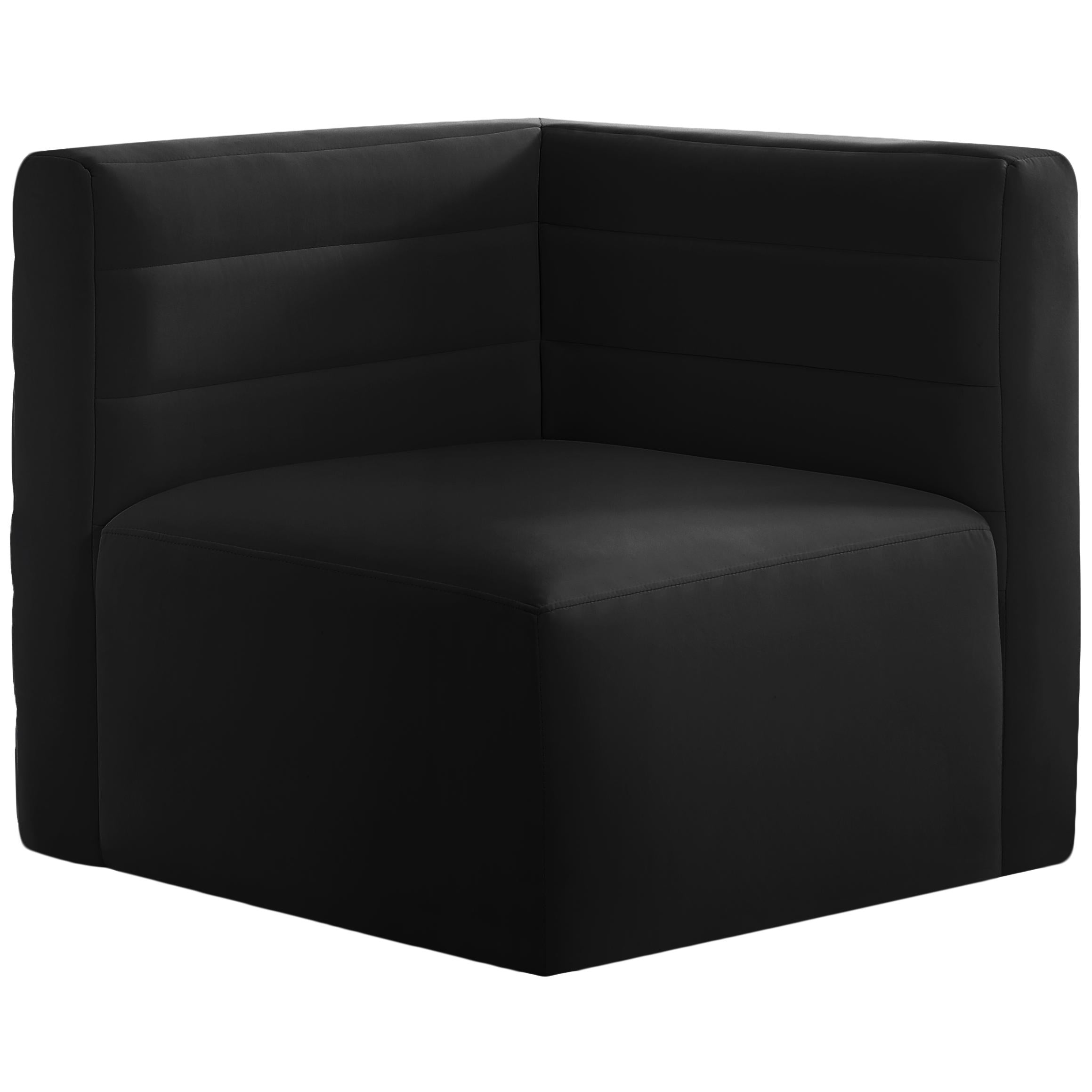 Meridian Quincy Black Velvet Modular Corner Chair