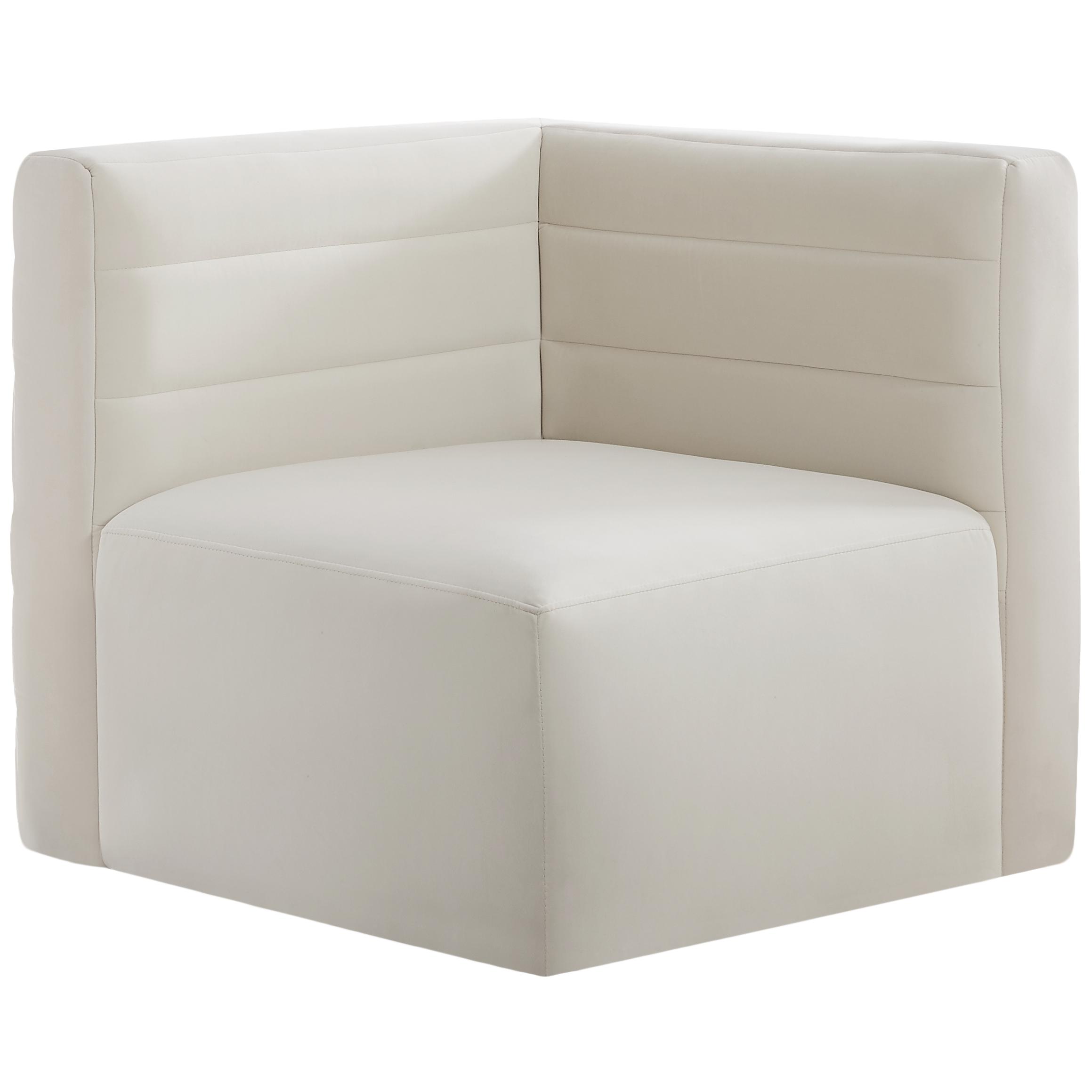 Meridian Quincy Cream Velvet Modular Corner Chair