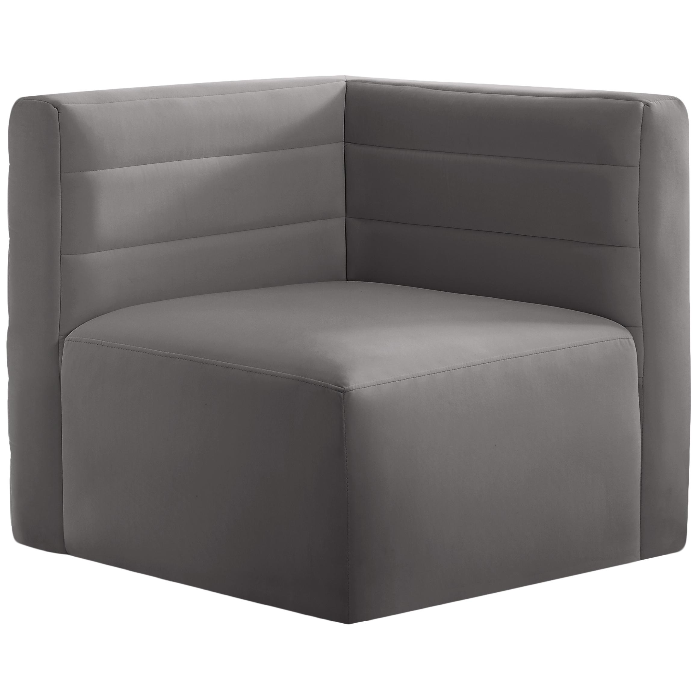 Meridian Quincy Grey Velvet Modular Corner Chair