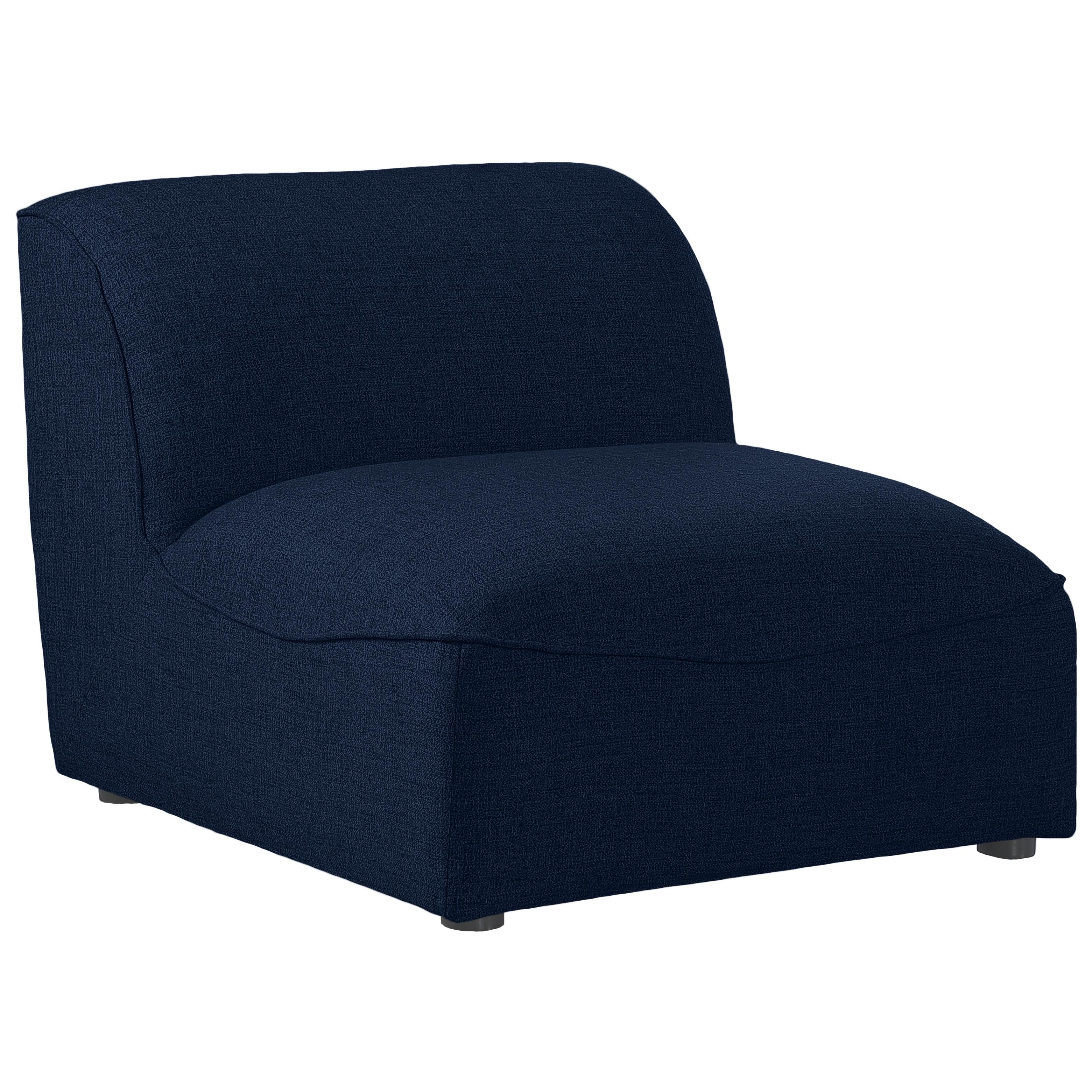 Meridian Miramar Navy Durable Linen Textured Armless