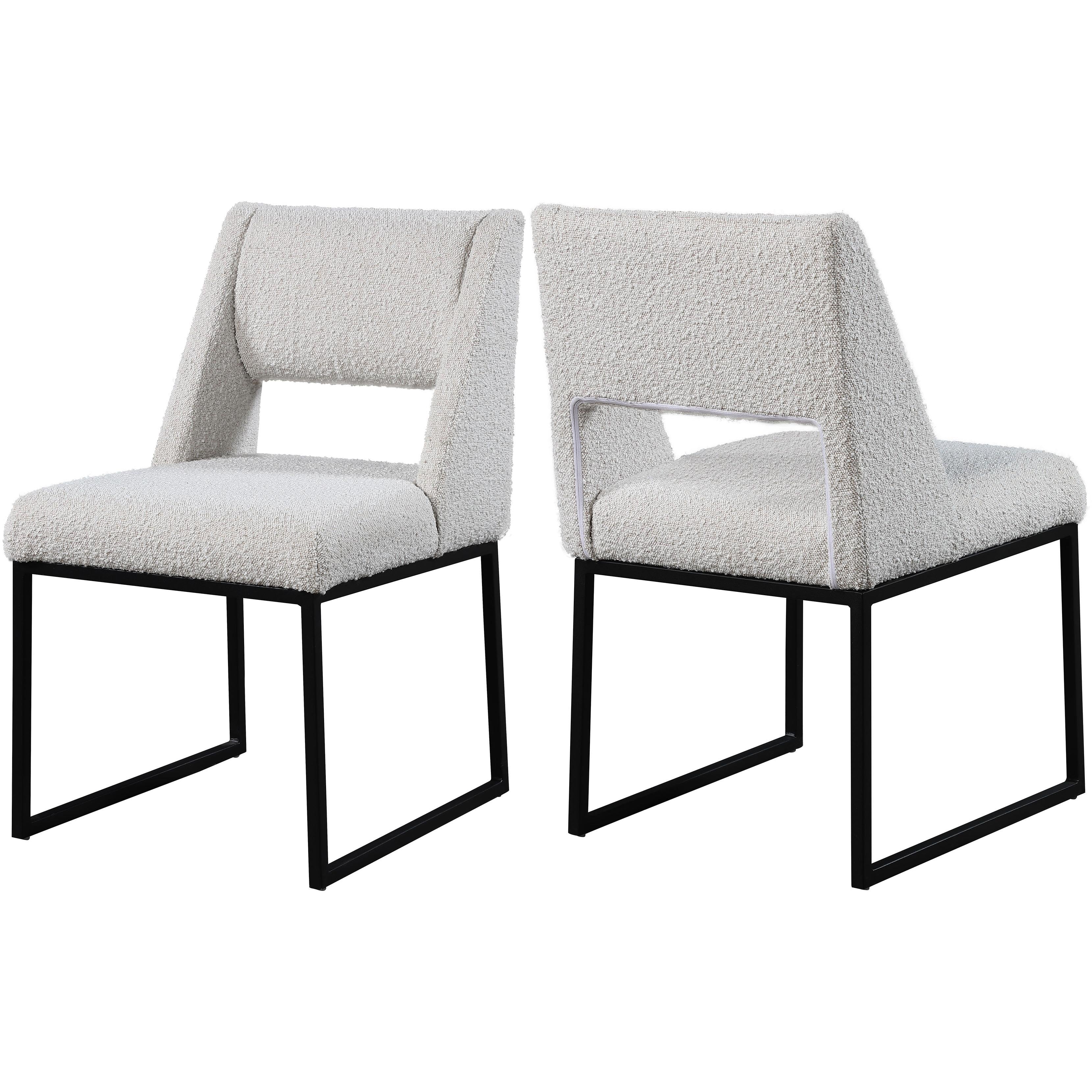 Meridian Jayce Cream Boucle Fabric Dining Chair