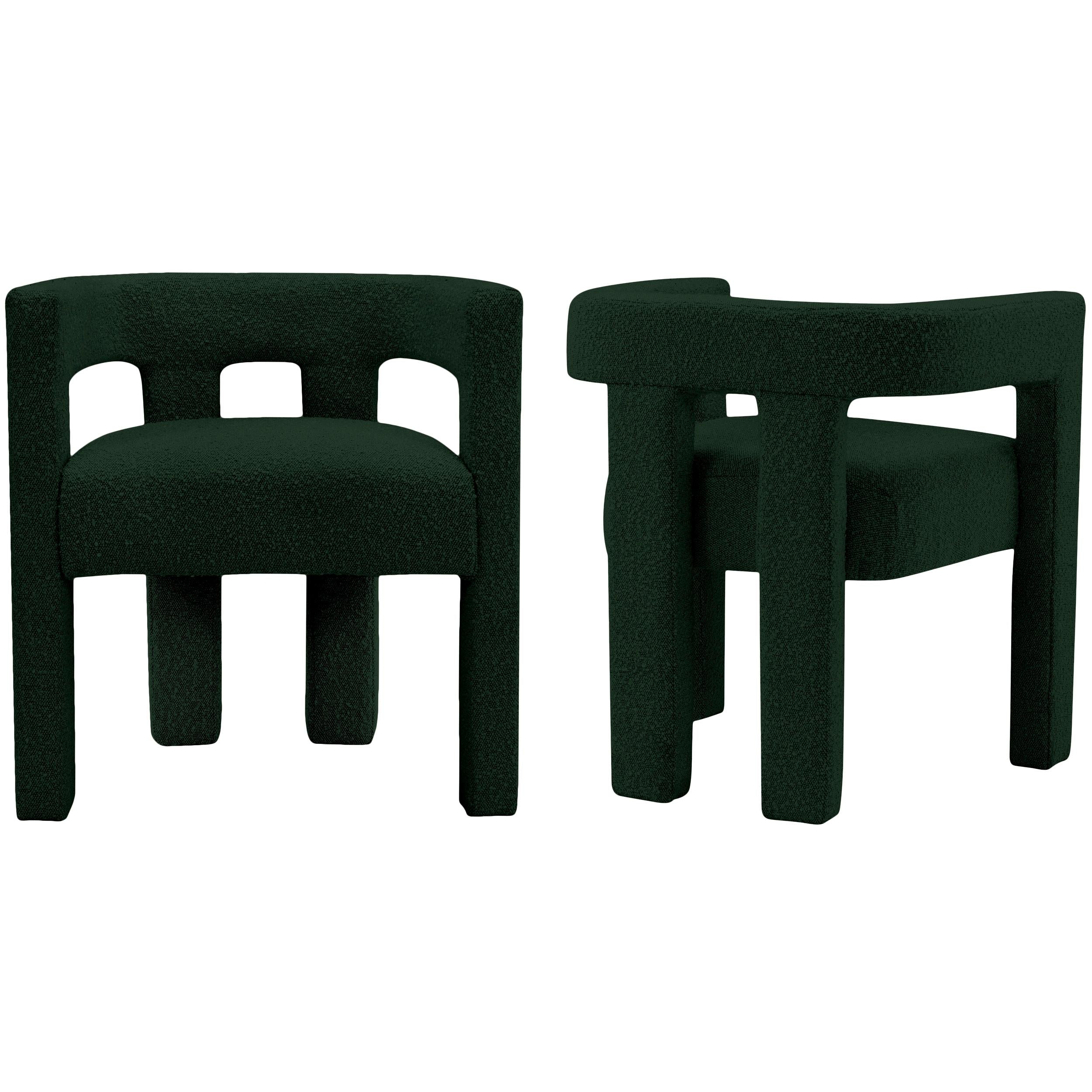 Meridian Athena Green Boucle Fabric Accent/Dining Chair