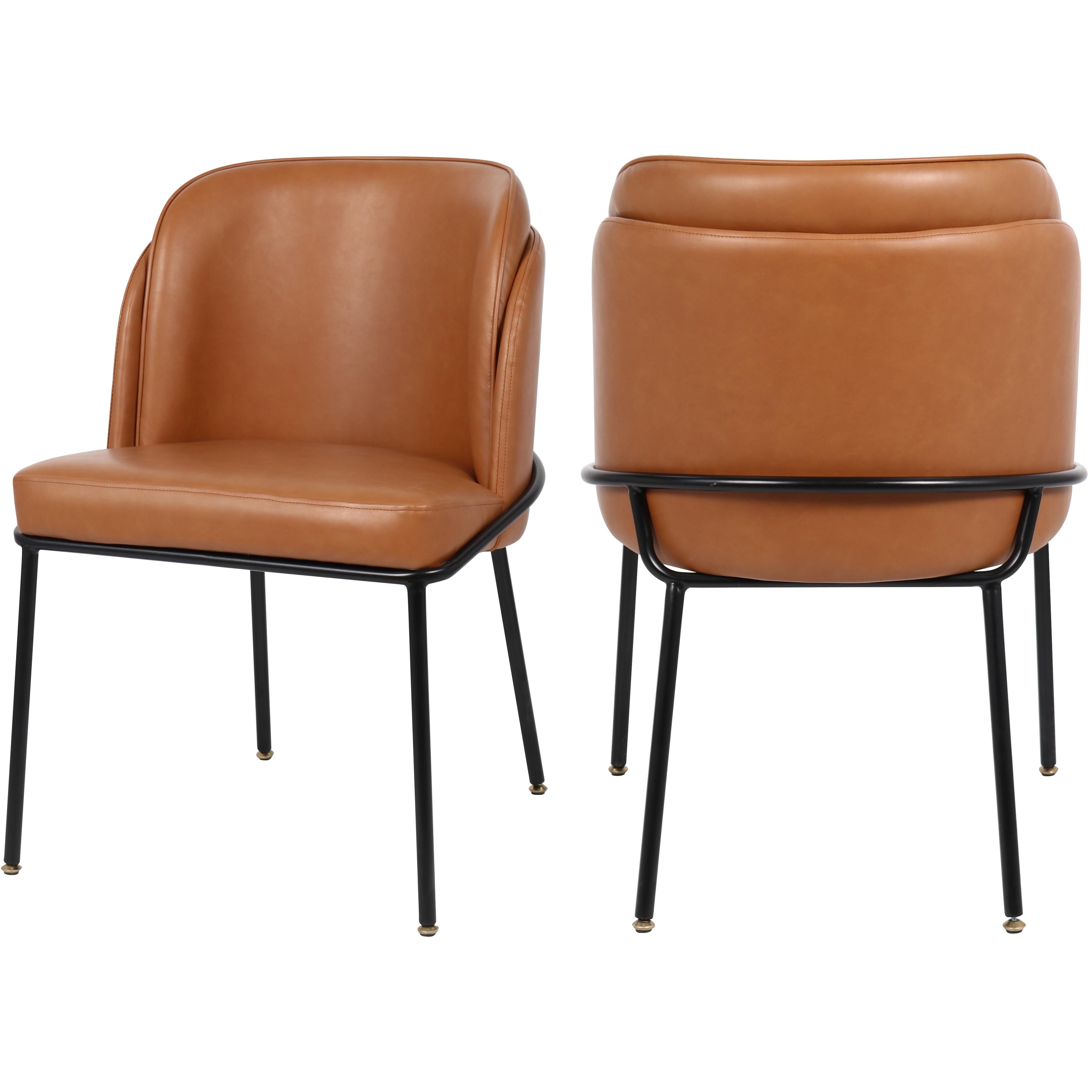 Meridian Jagger Cognac Vegan Leather Dining Chair