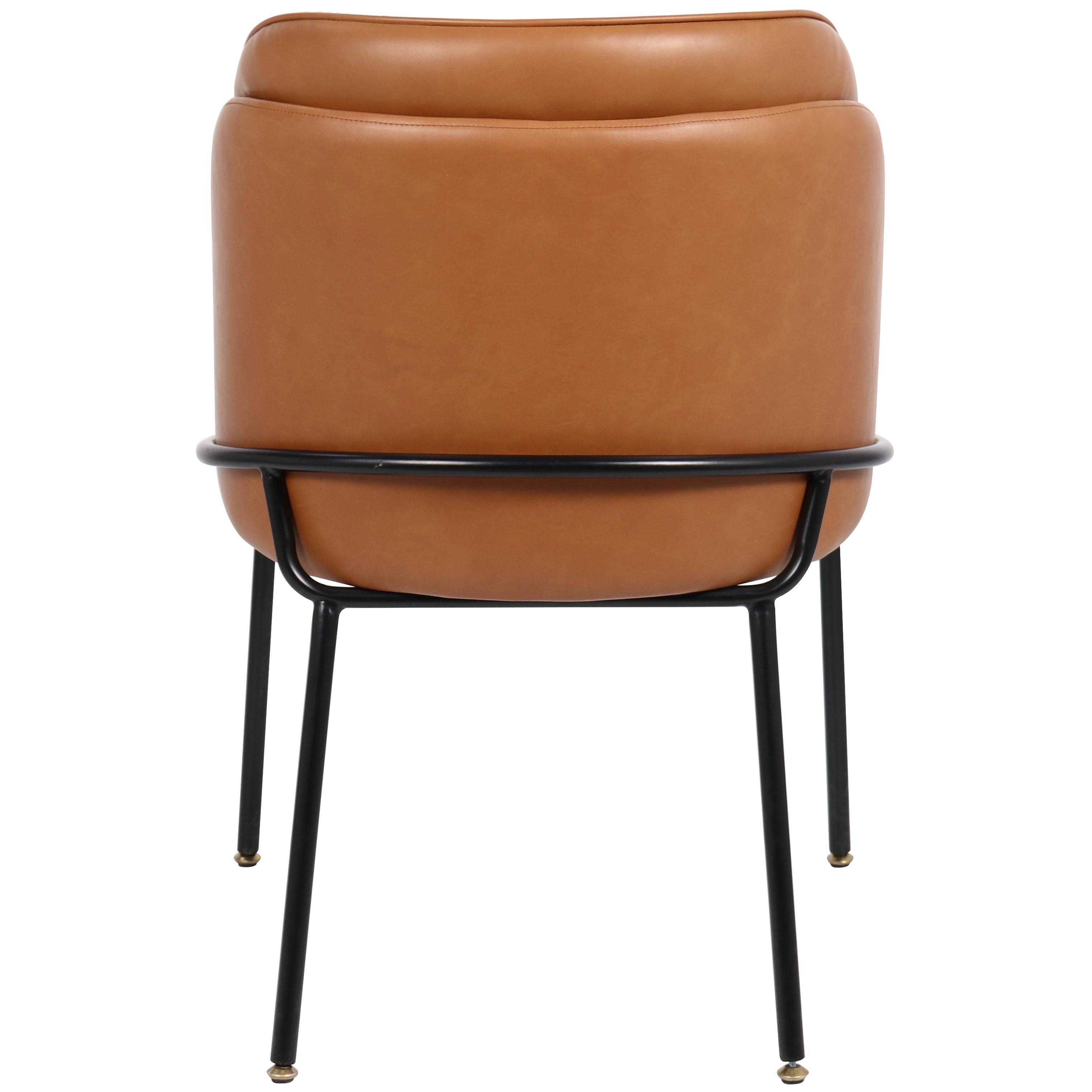 Meridian Jagger Cognac Vegan Leather Dining Chair
