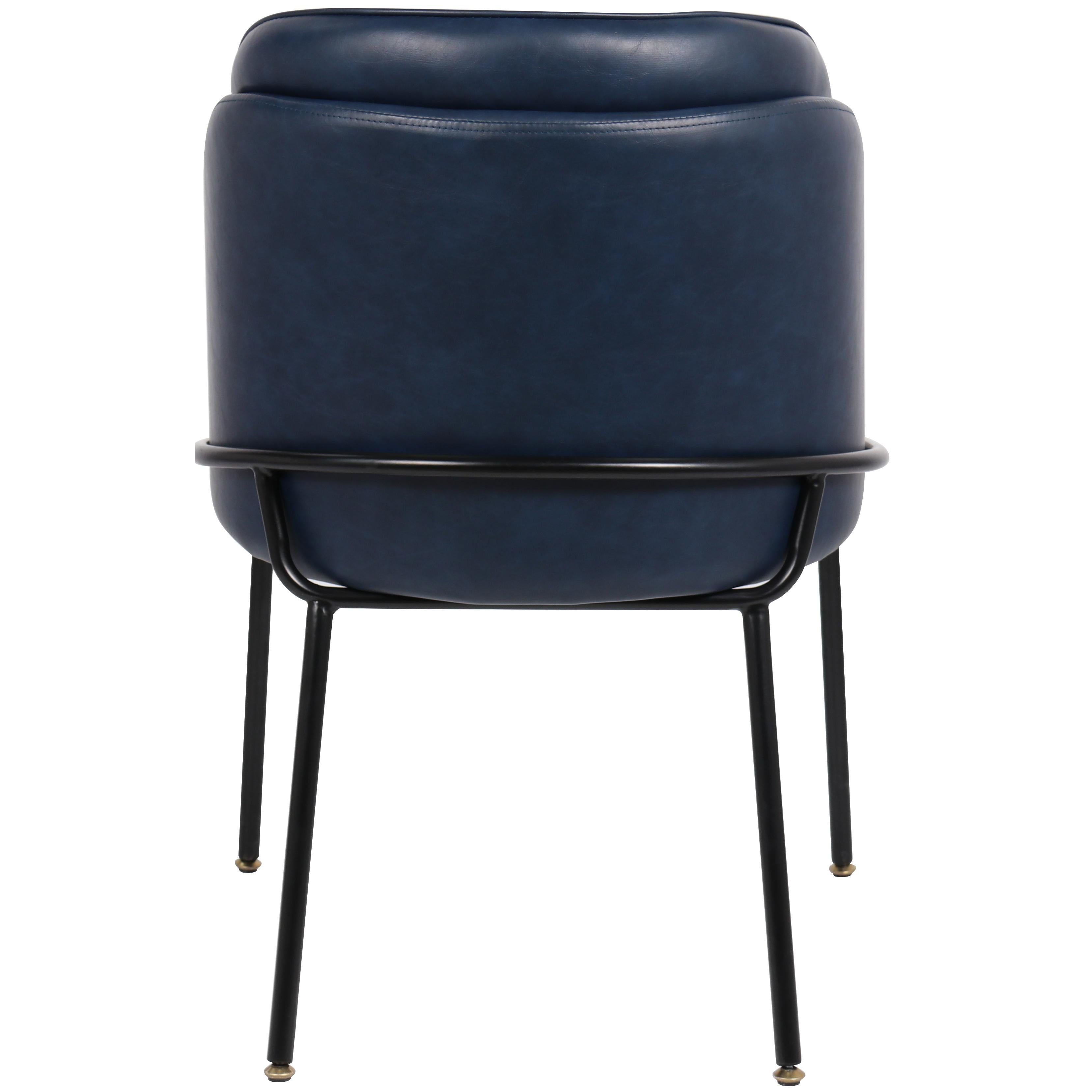 Meridian Jagger Navy Vegan Leather Dining Chair