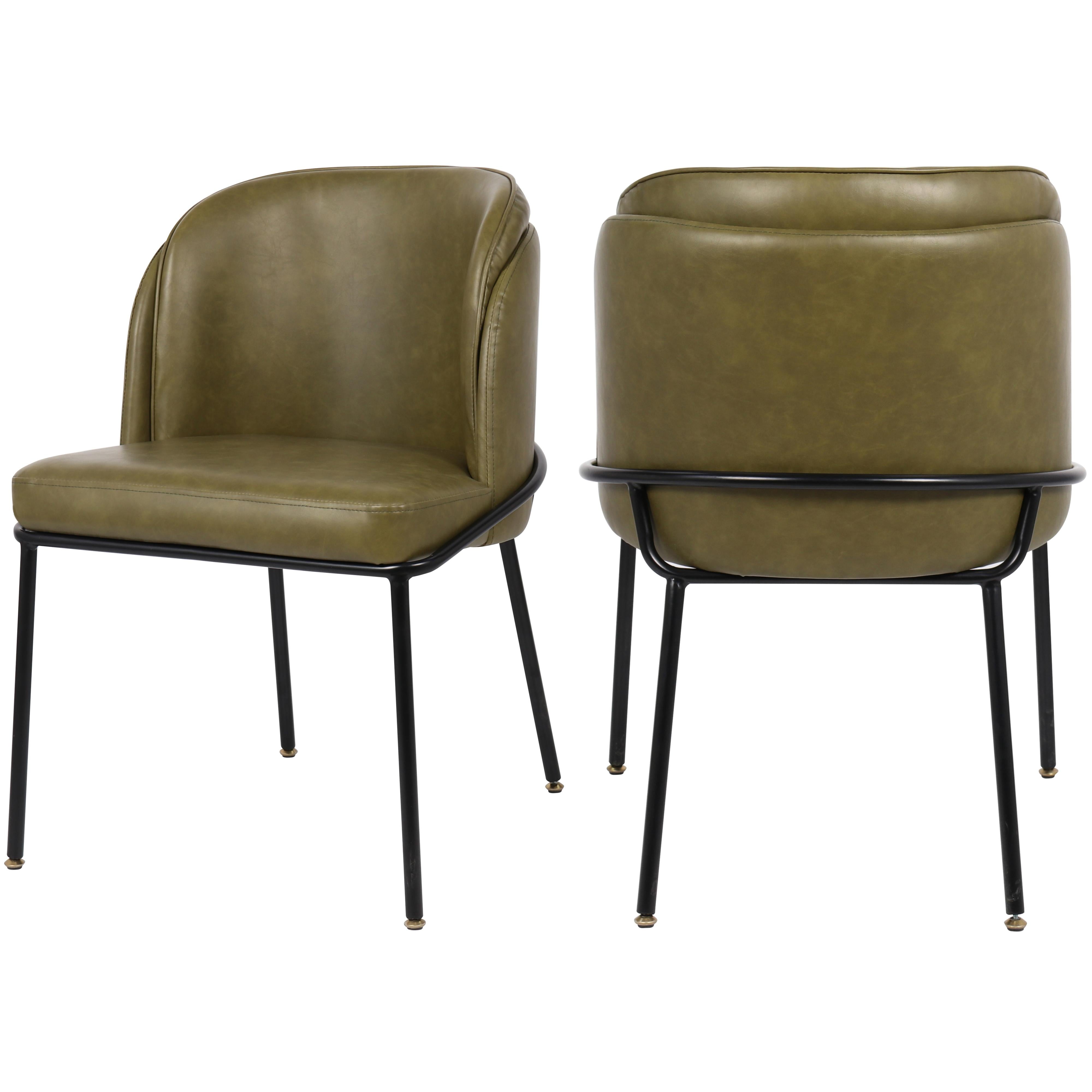 Meridian Jagger Olive Vegan Leather Dining Chair