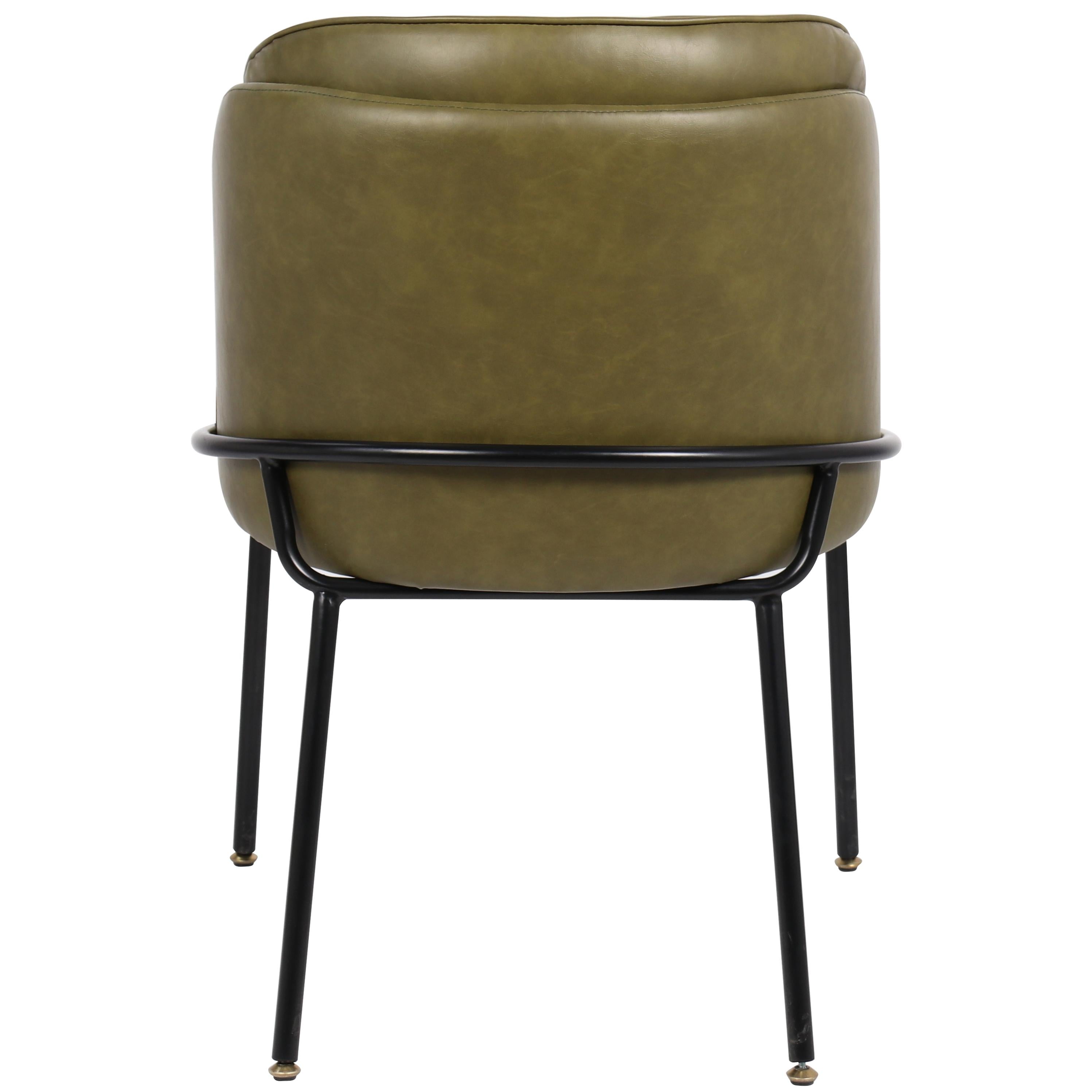 Meridian Jagger Olive Vegan Leather Dining Chair