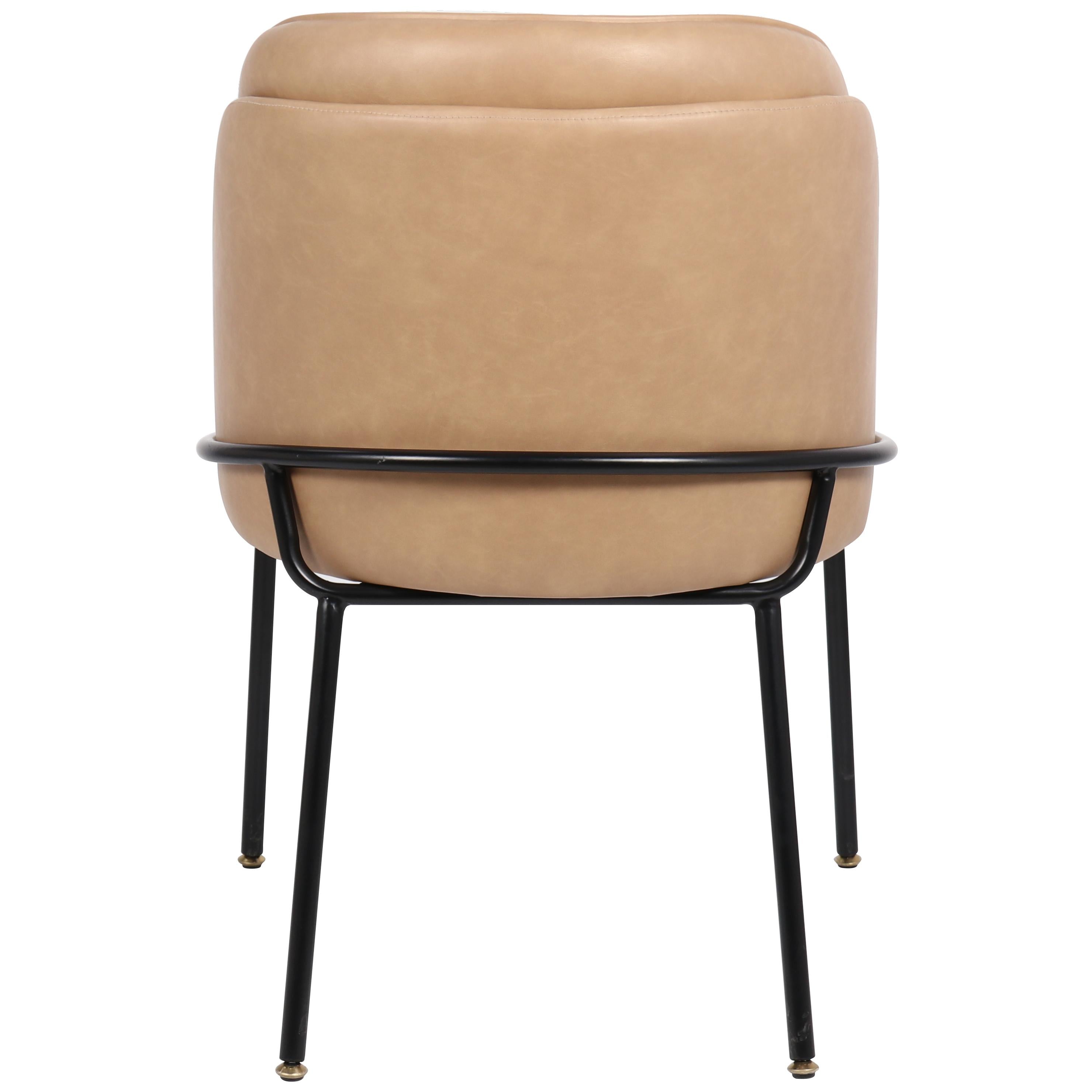 Meridian Jagger Tan Vegan Leather Dining Chair