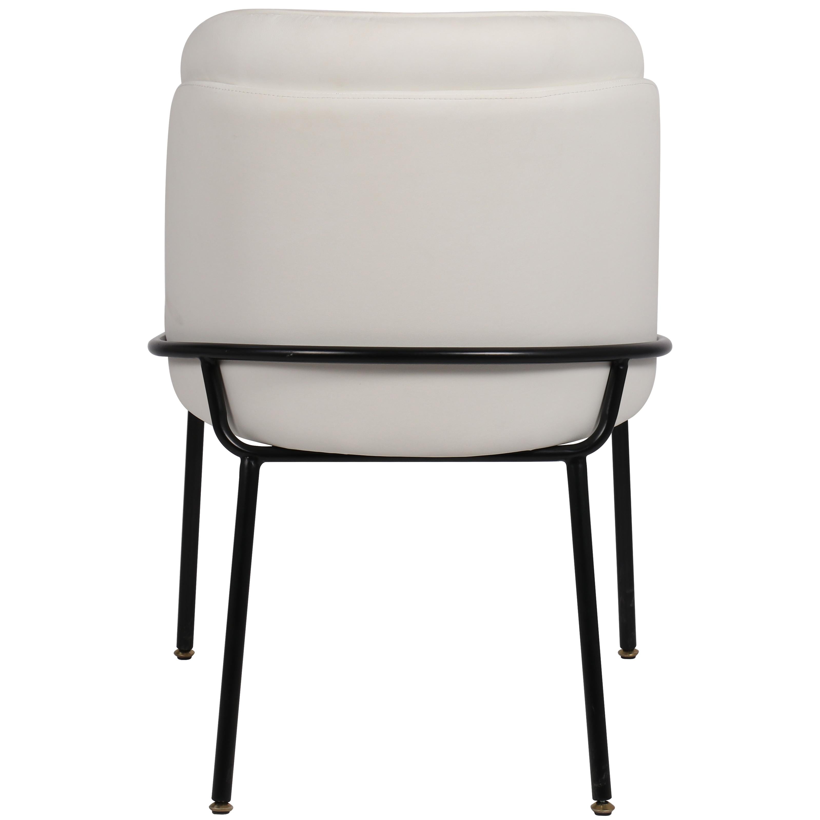 Meridian Jagger White Vegan Leather Dining Chair