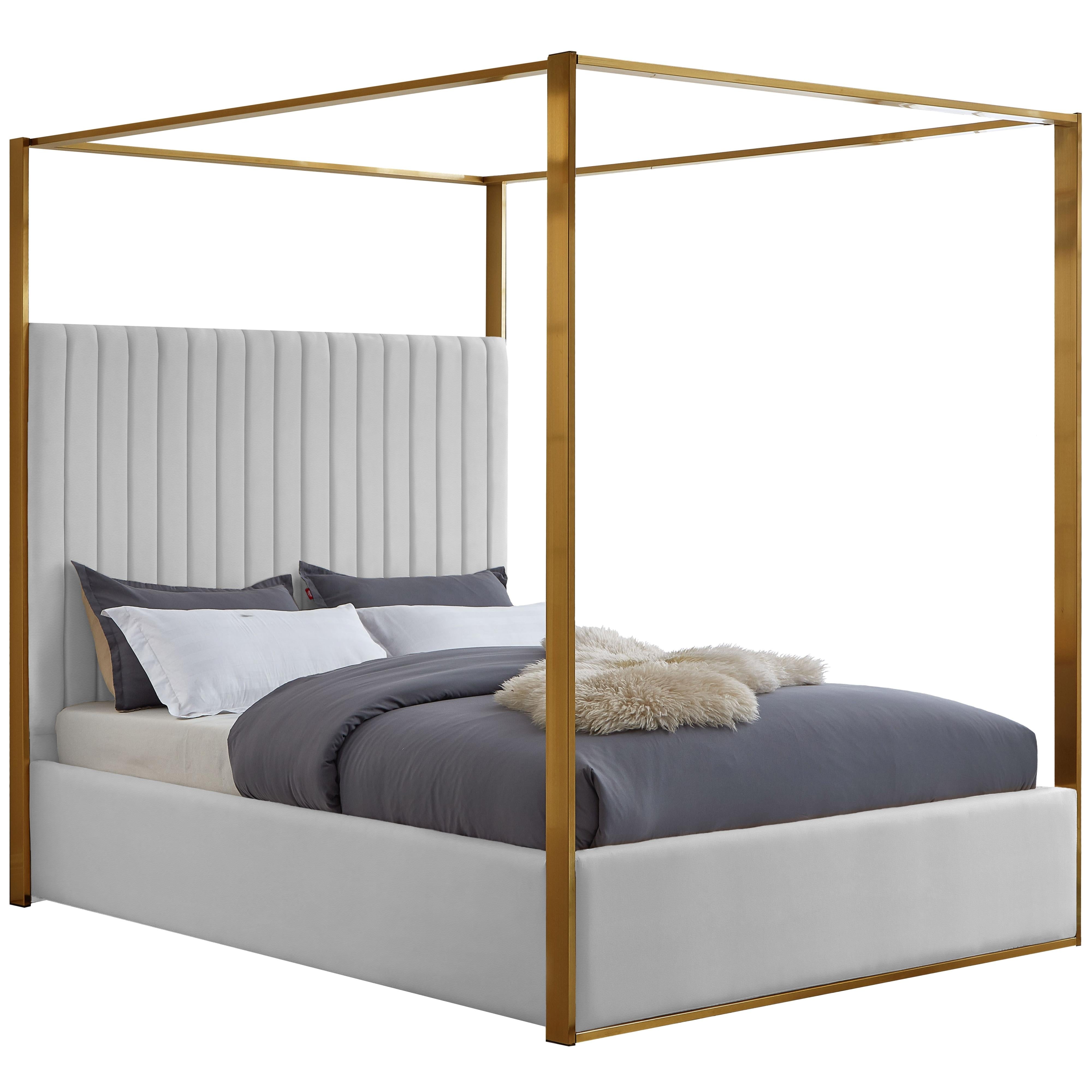 Meridian Jones White Vegan Leather King Bed