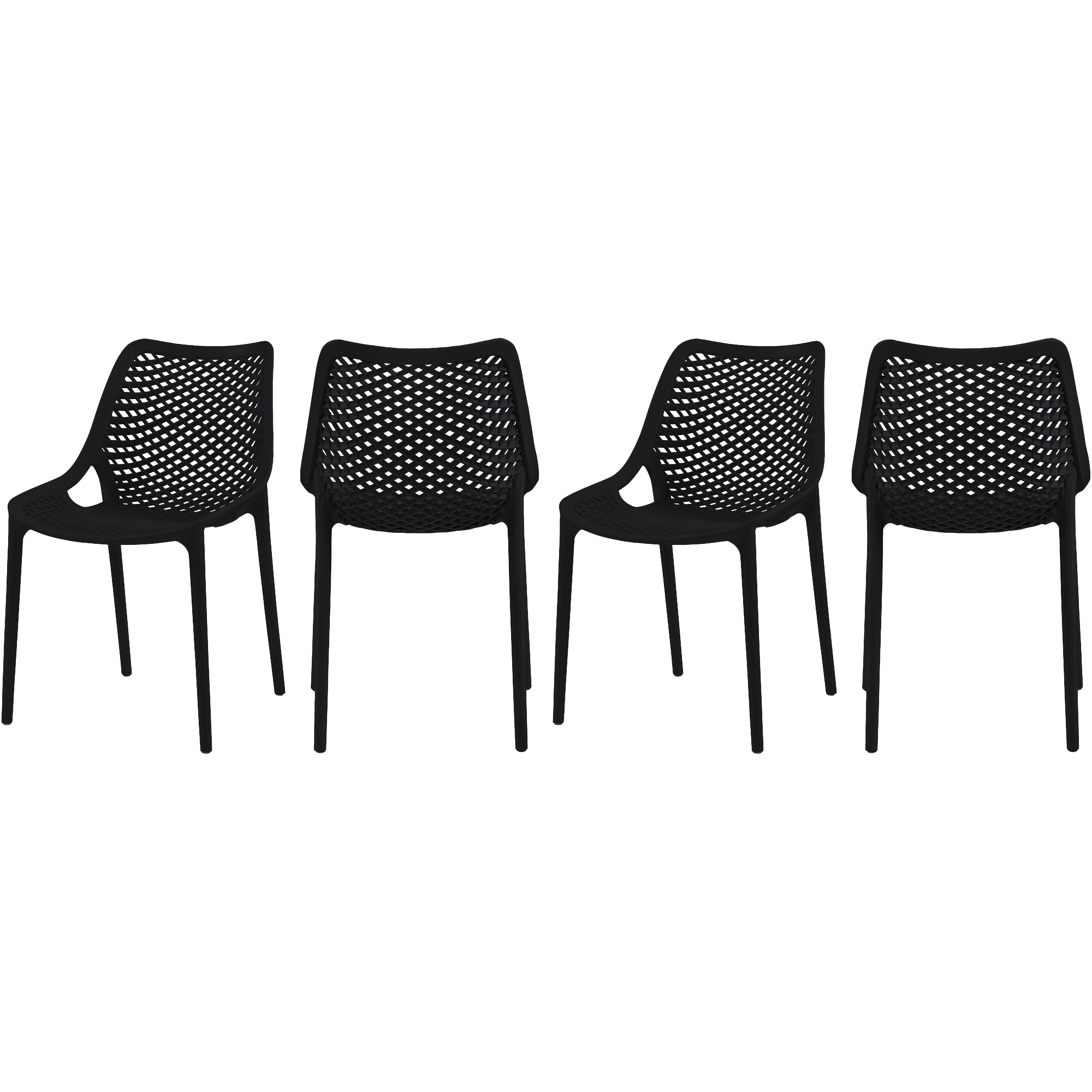 Meridian Mykonos Black Outdoor Patio Dining Chair