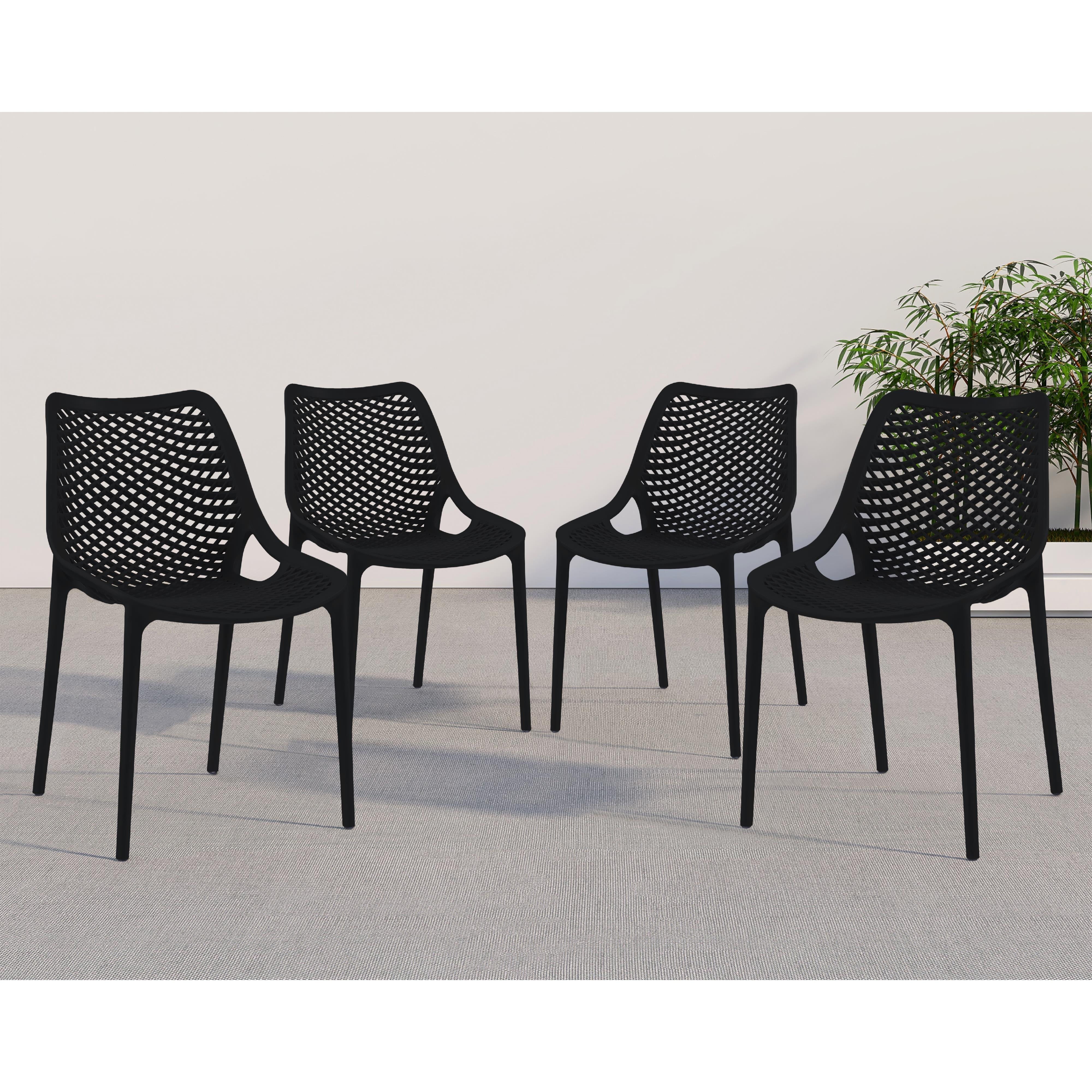 Meridian Mykonos Black Outdoor Patio Dining Chair