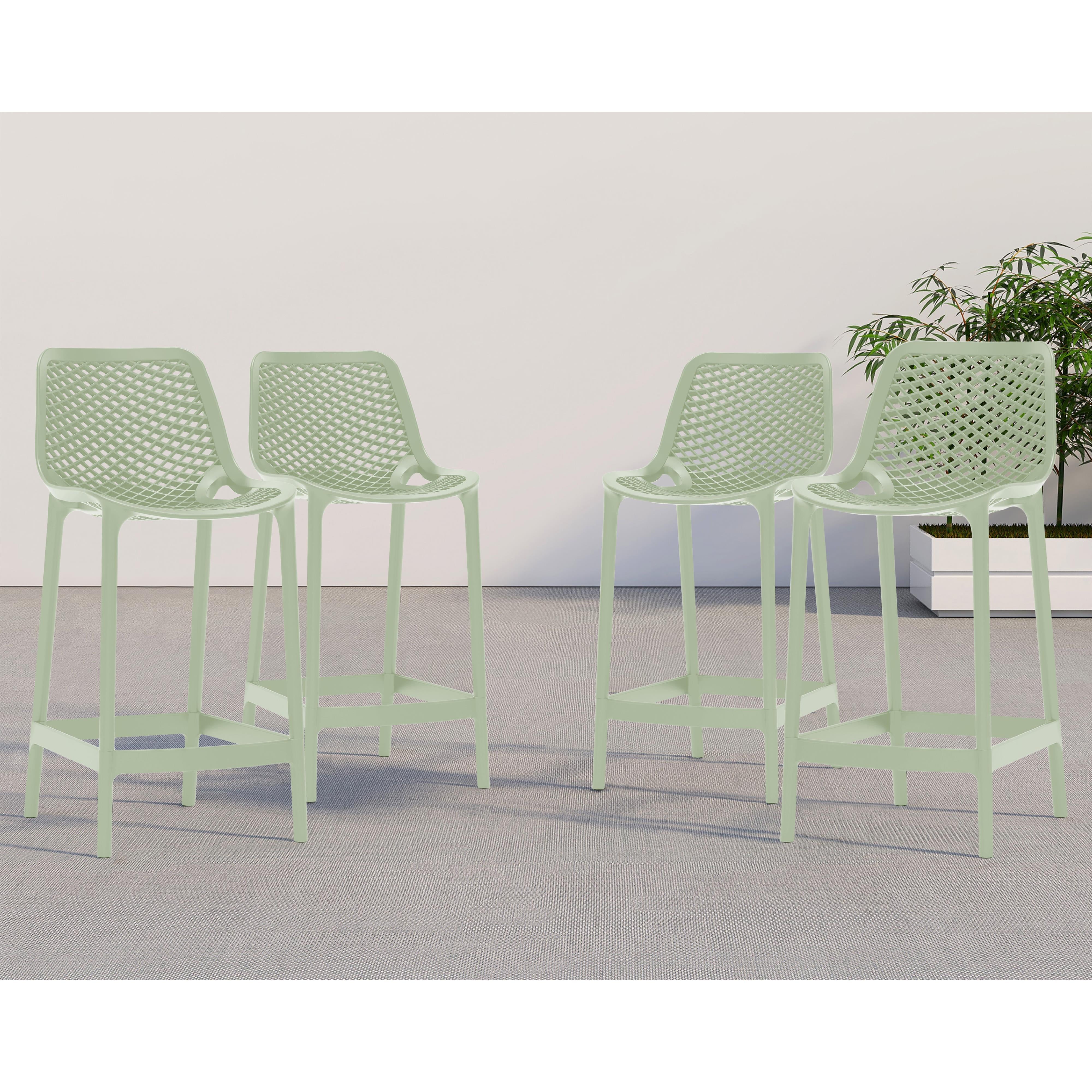 Meridian Mykonos Mint Outdoor Patio Stool