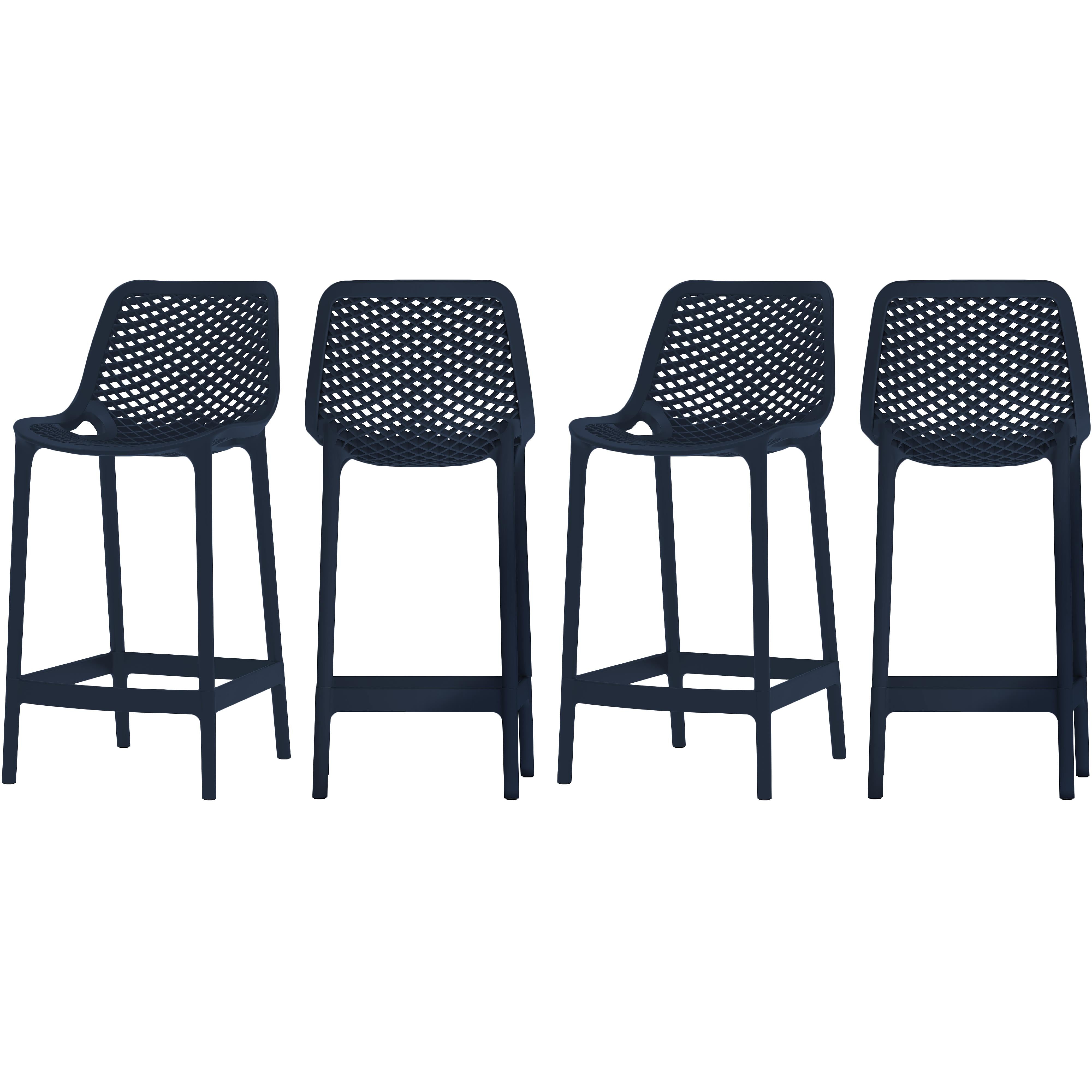 Meridian Mykonos Navy Outdoor Patio Stool