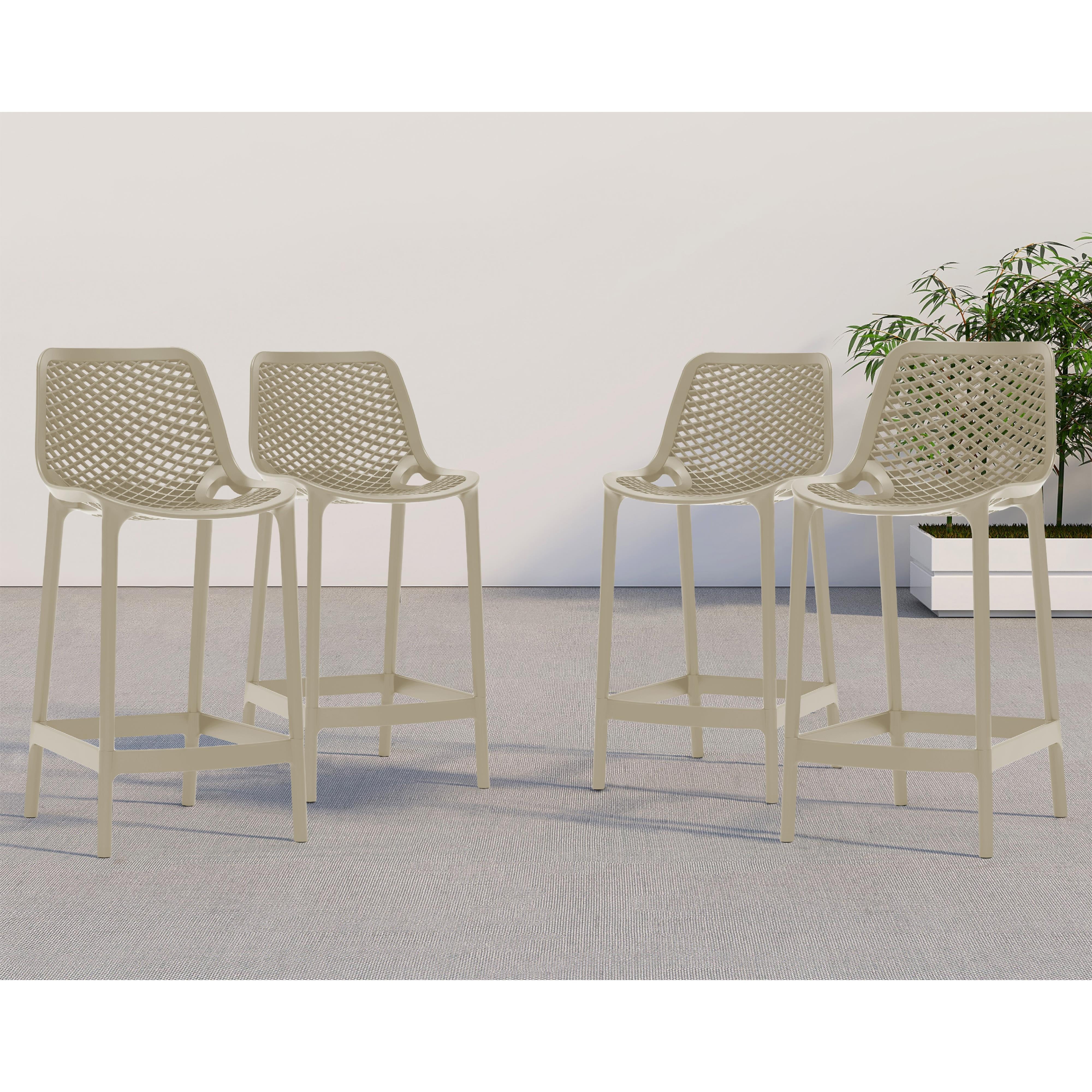 Meridian Mykonos Taupe Outdoor Patio Stool