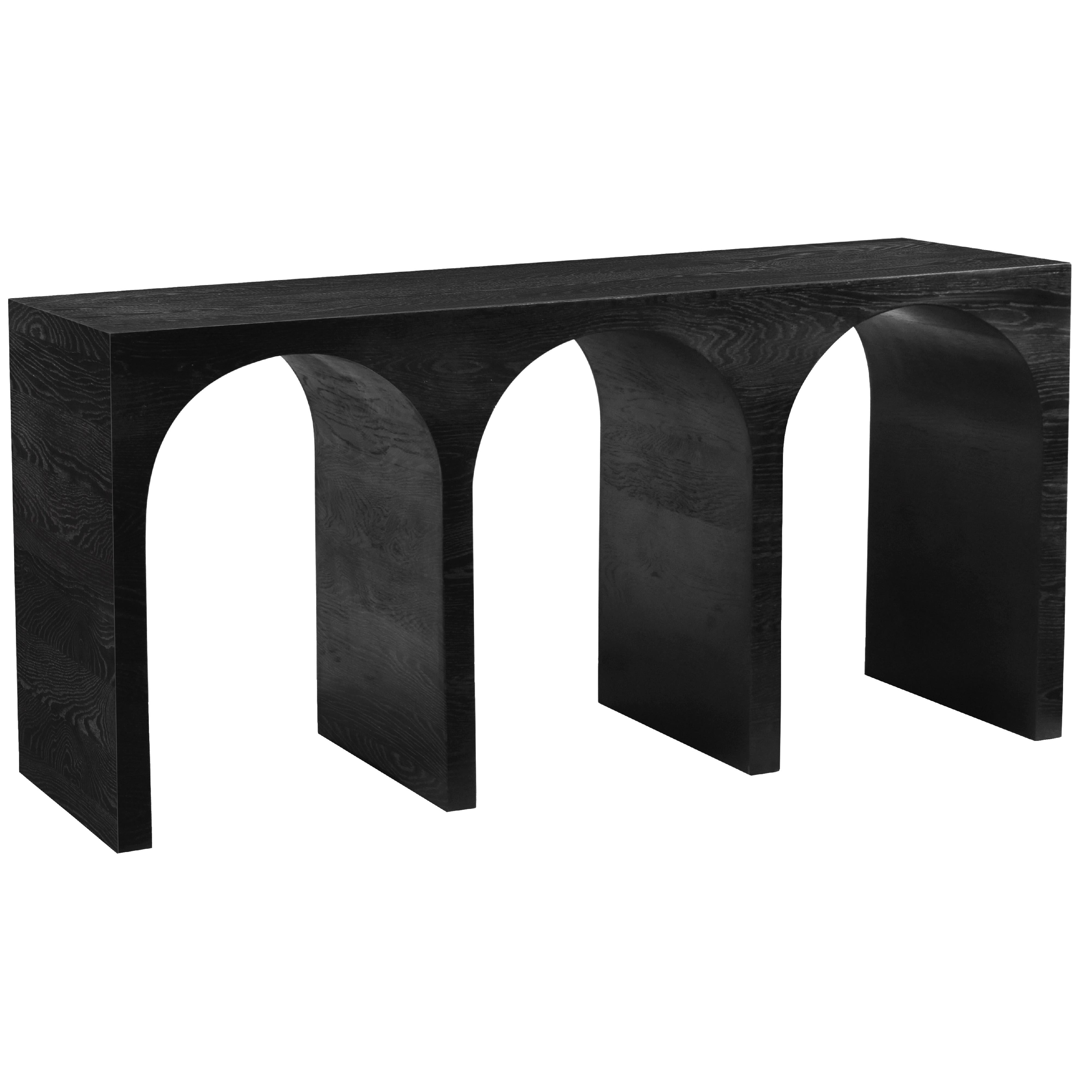 Meridian June Black Oak Console Table